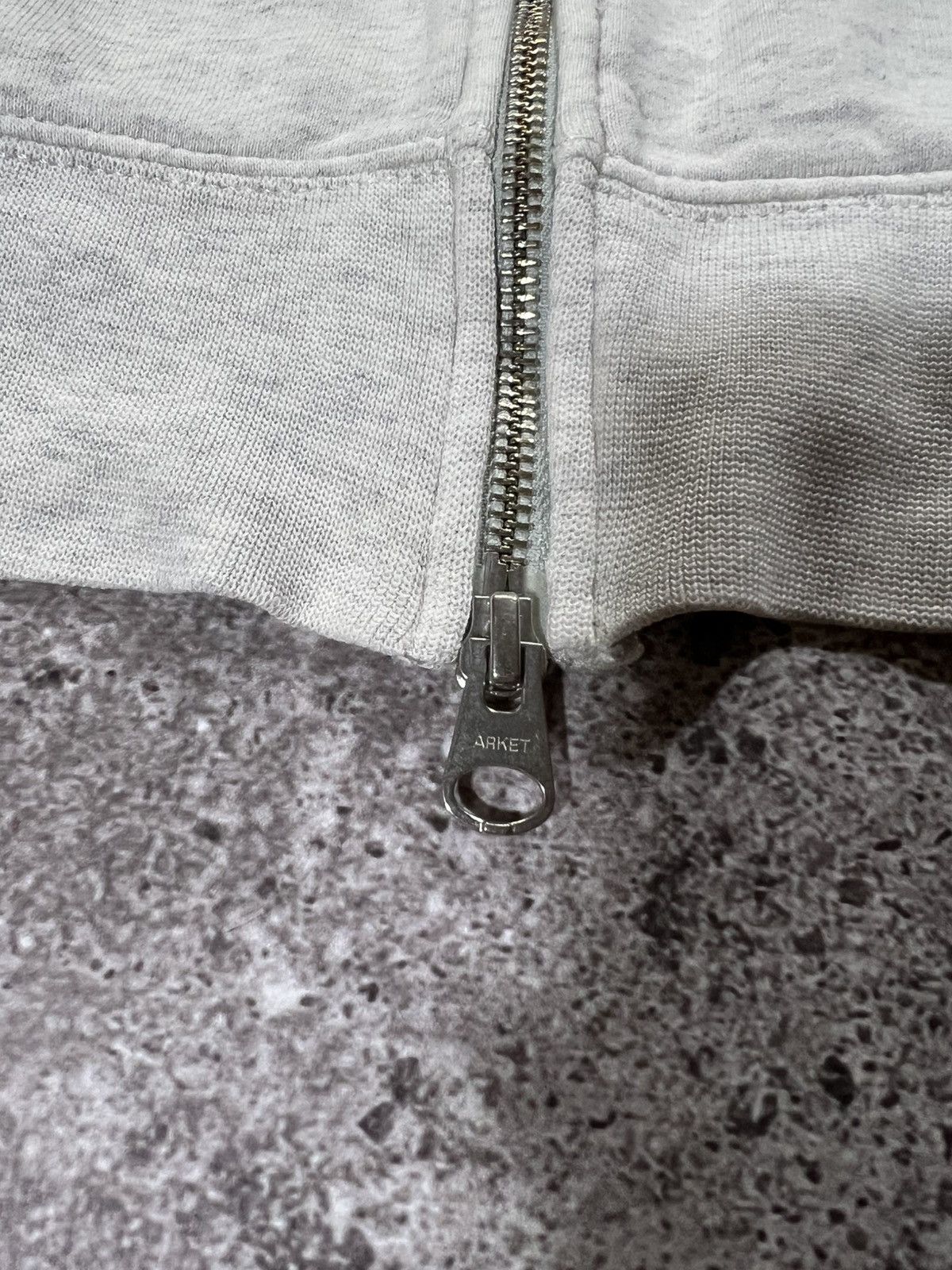 Arket Double Zip Basic hoodie Arket grey/white Cotton Size US L / EU 52-54 / 3 - 4 Thumbnail