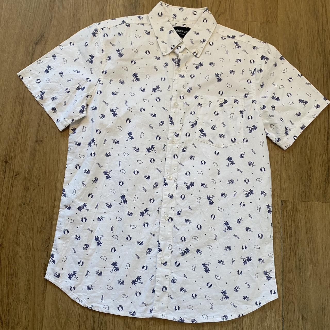 Other White and blue paisley short sleeve button up shirt Size US M / EU 48-50 / 2 - 1 Thumbnail