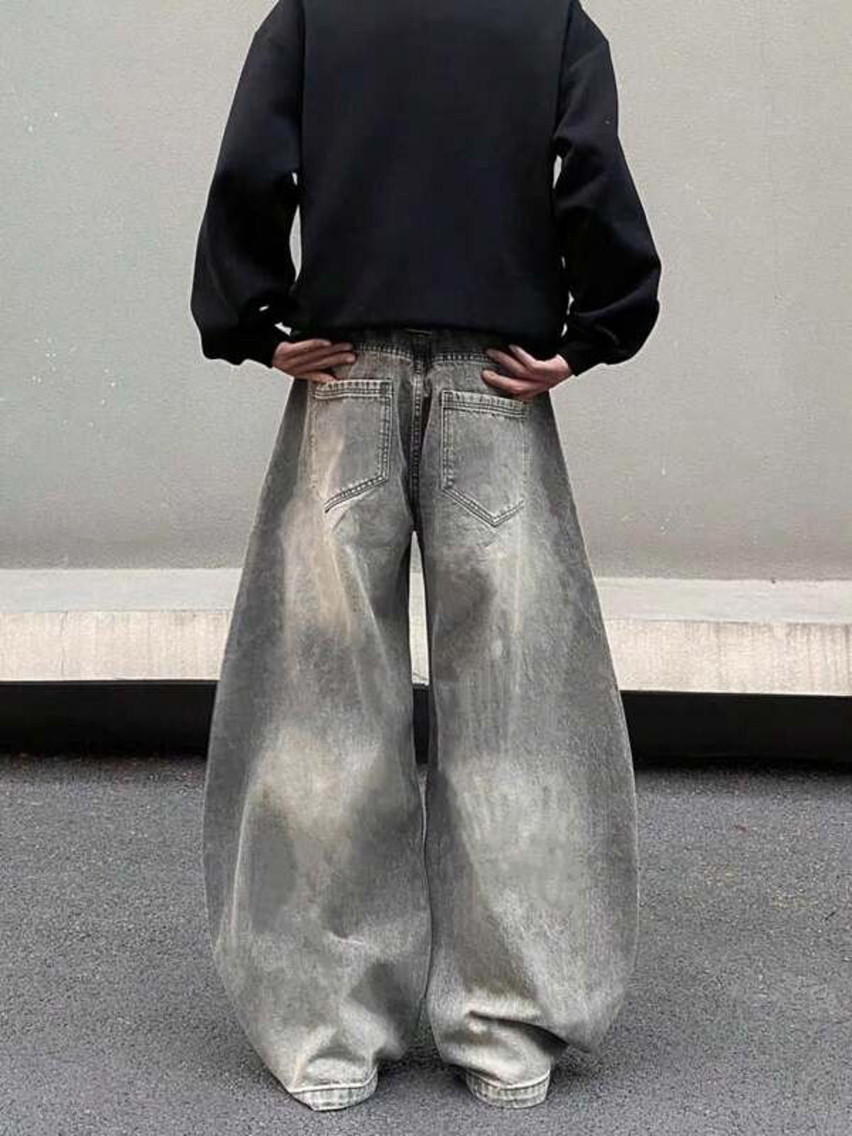 Japanese Brand Distressed Baggu Wide Leg Jeans Size US 32 / EU 48 - 2 Thumbnail