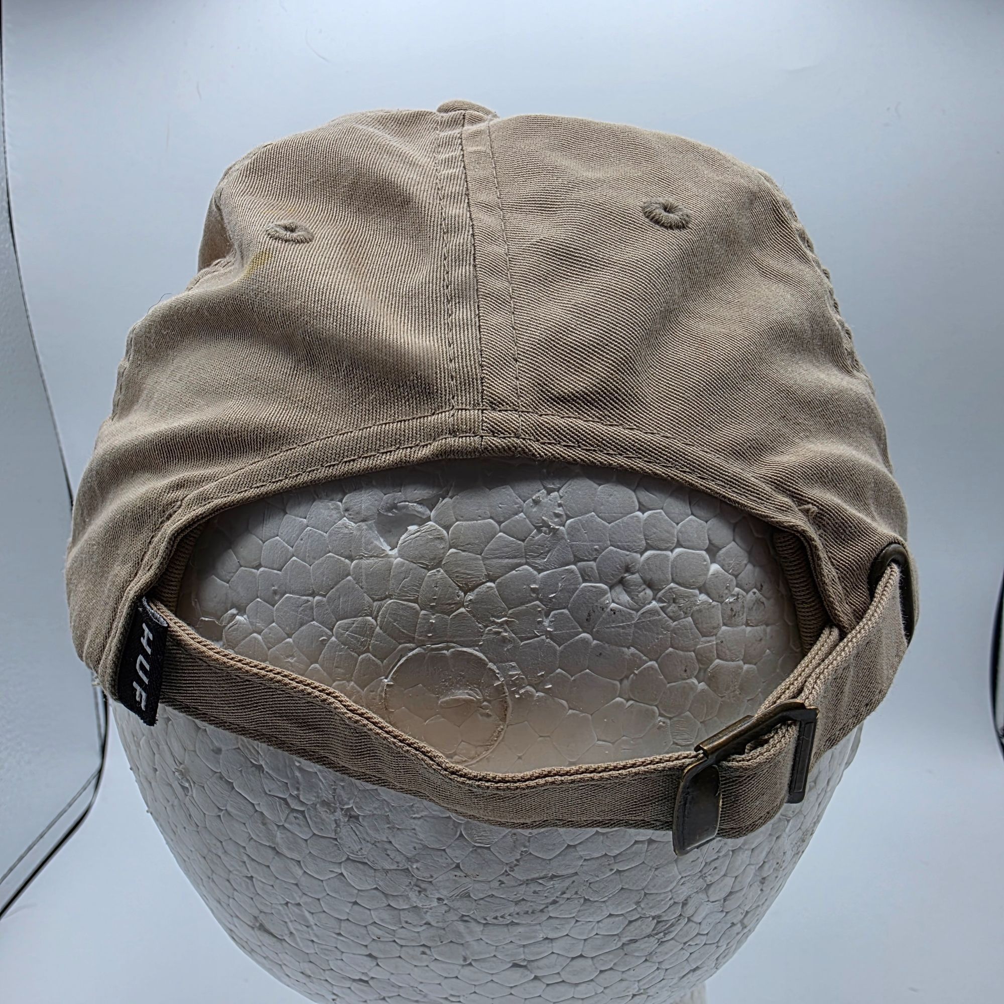 Huf HUF Script Curved Beige Pink Cotton Adjustable Strapback Hat Size ONE SIZE - 3 Thumbnail