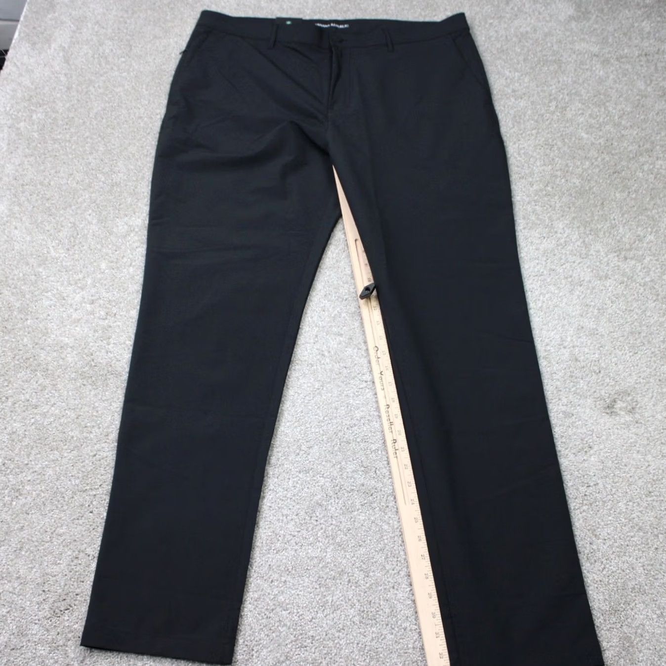 Banana Republic Banana Republic Pants Mens 40x34 Black Flat Front Straight Leg Polyester Wool Cotton Size US 40 / EU 56 - 3 Thumbnail