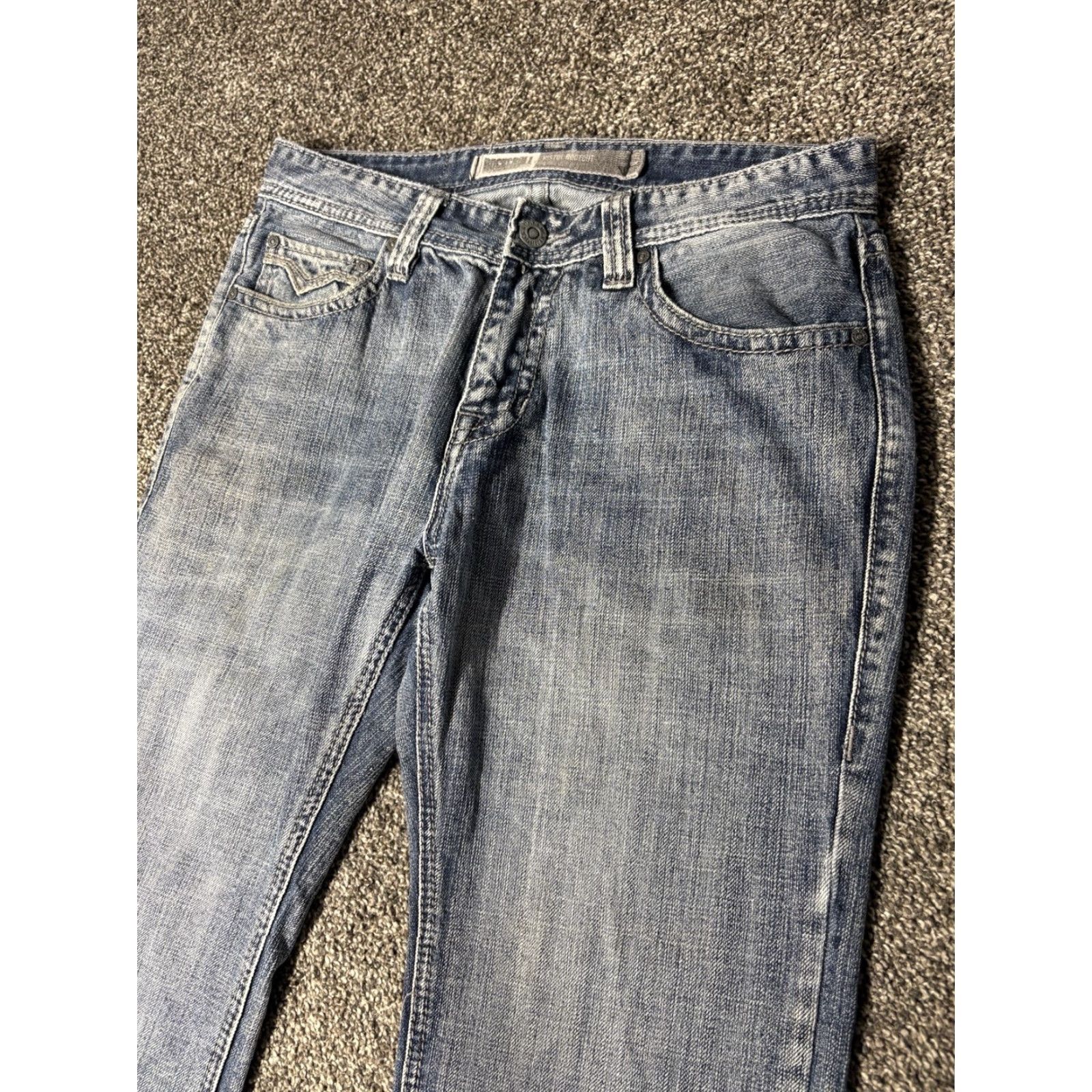 Pistola Rock & Roll Jeans Pistol Bootcut Mens 33x30 Blue Denim Cotton Western 5-Pocket Regular Rock and Roll Cowboy Jeans Size US 33 - 4 Thumbnail
