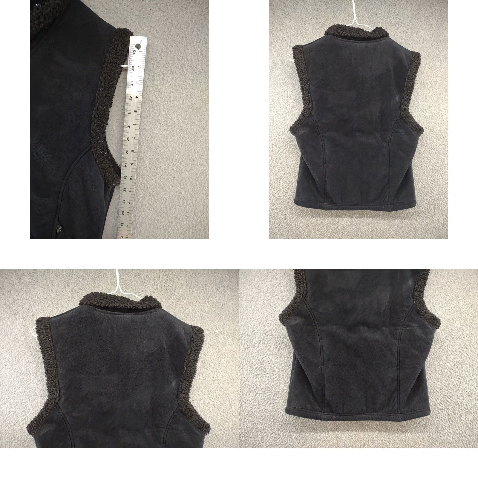 Avalanche Avalanche Womens Sherpa Lined Zip Up Suede Vest - M - Black Size M / US 6-8 / IT 42-44 - 8 Thumbnail