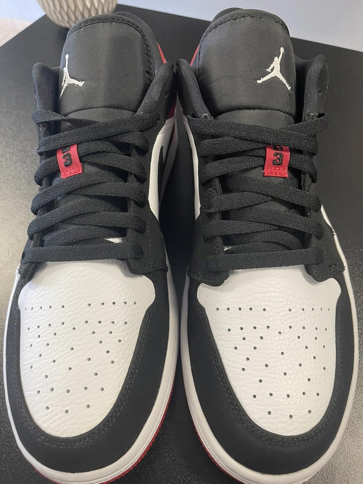 Jordan Brand Air Jordan 1 Low Black Toe Style # 553558-116 Size 11.5 Size US 11.5 / EU 44-45 - 5 Thumbnail