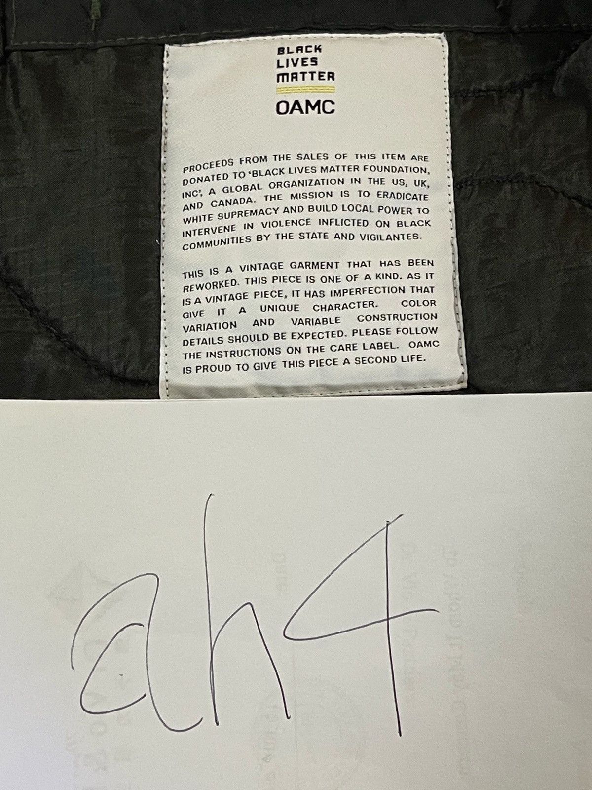 OAMC OAMC BLACK LIVES MATTER Liner Jacket Size US XL / EU 56 / 4 - 7 Thumbnail