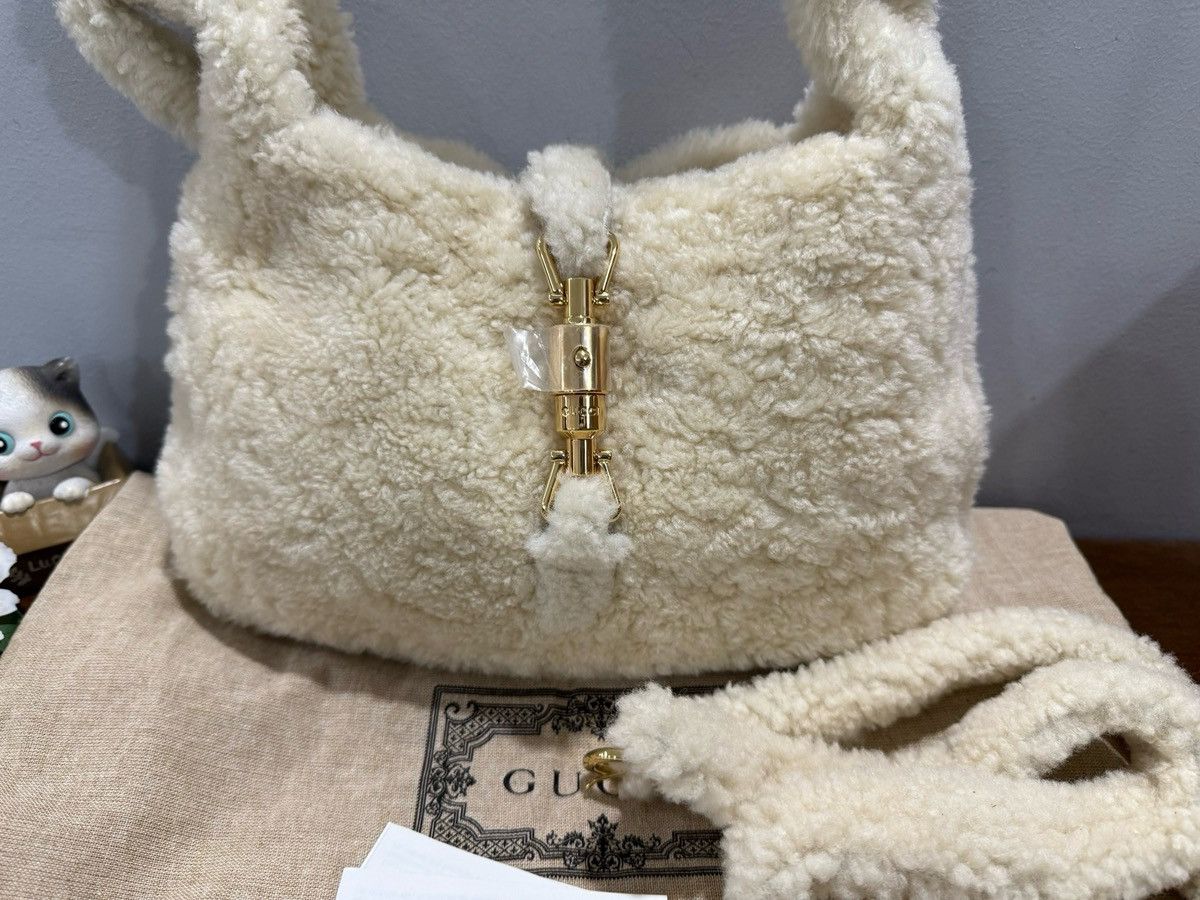 Gucci Small Shearling Jackie 1961 Hobo White Size ONE SIZE - 3 Thumbnail