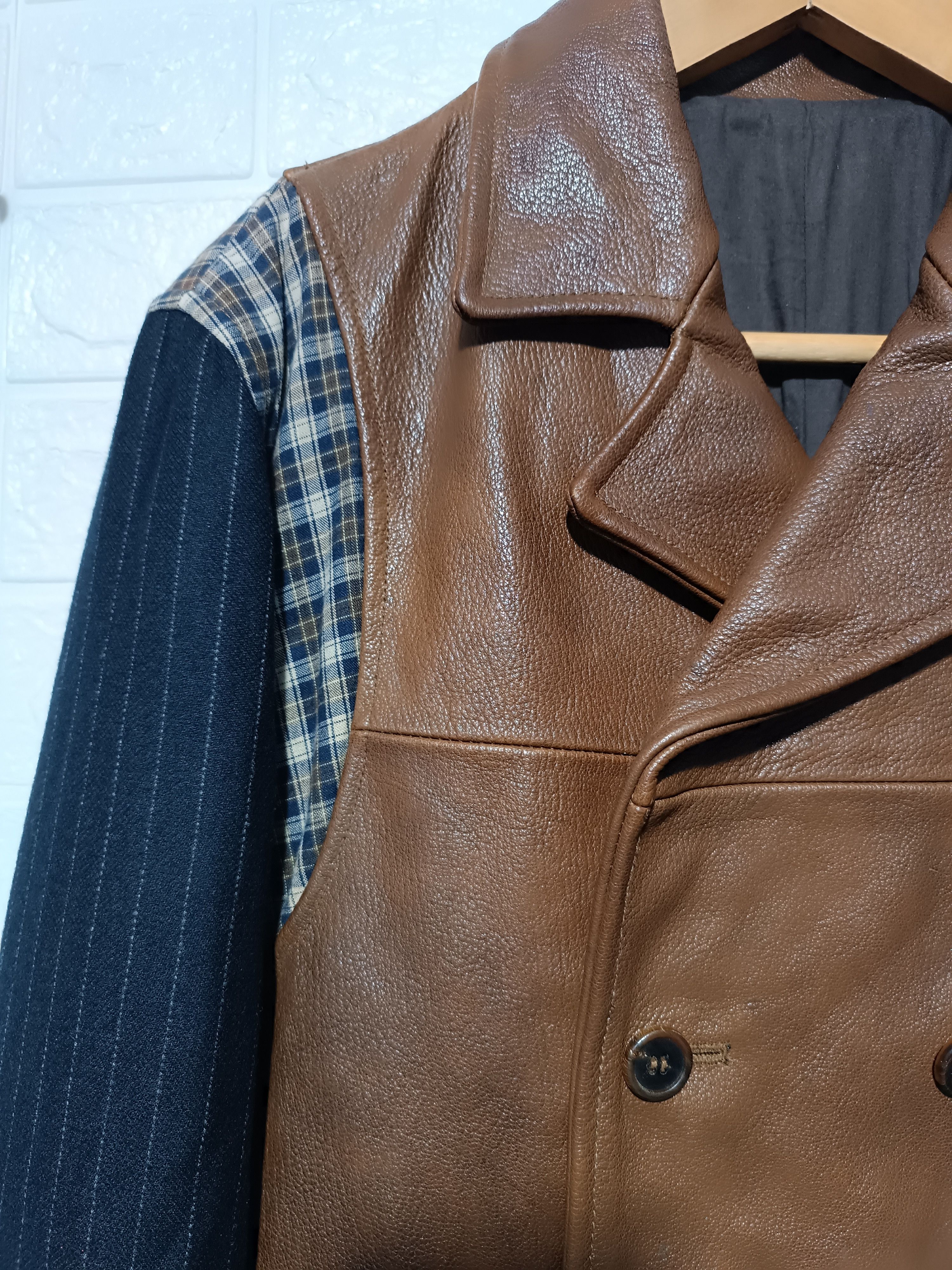 Japanese Brand Intermezzo Limited Edition Leather Double Breasted Jacket Size US L / EU 52-54 / 3 - 6 Thumbnail