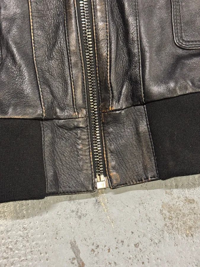 Dolce & Gabbana 2000s Dolce & Gabbana Faded Brown Leather Zip Jacket Size US S / EU 44-46 / 1 - 7 Thumbnail