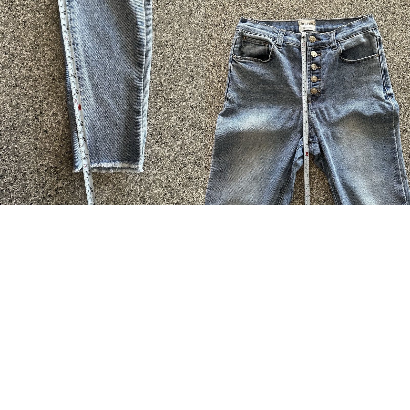 Vintage Kensie Jeans Jeans 8 29x28 Vintage Luxe High Rise Skinny Button Fly Raw Hem Size 29" - 8 Thumbnail