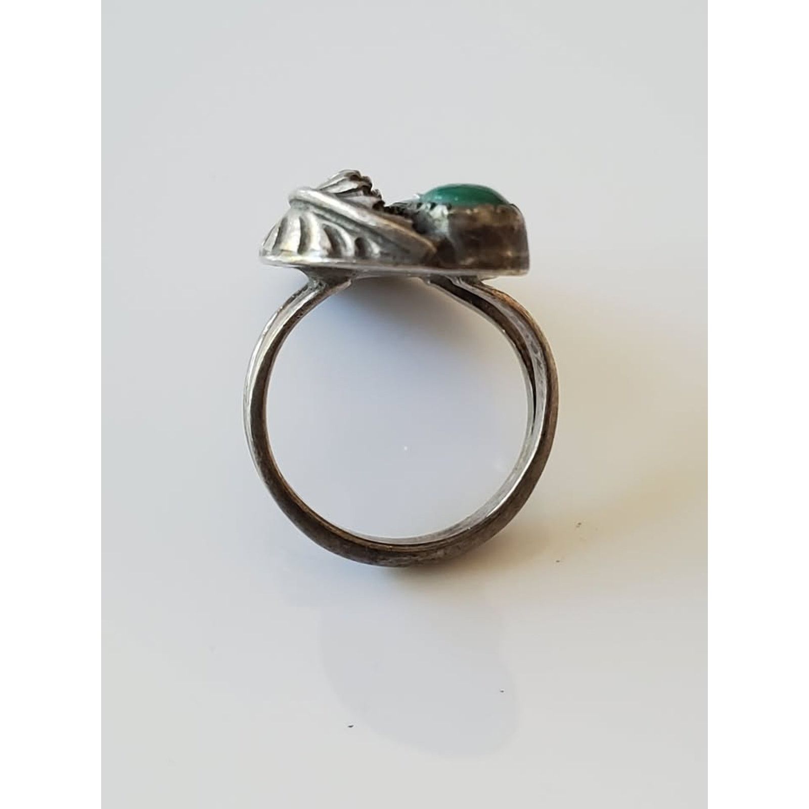 Other Vintage Turquoise Navette Sterling Silver Ring Size ONE SIZE - 4 Thumbnail