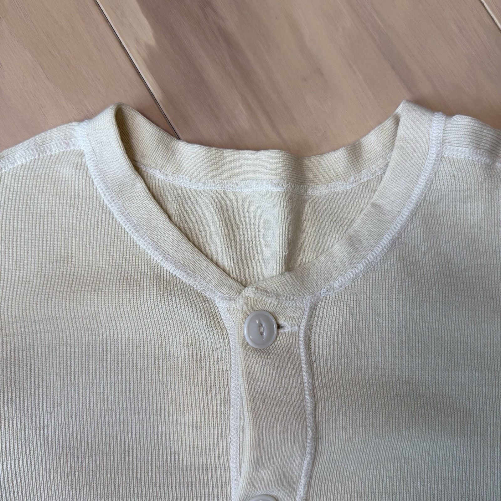 Vintage Vintage Military Thermal Shirt Medium Cream 60s Henley Size US M / EU 48-50 / 2 - 8 Thumbnail