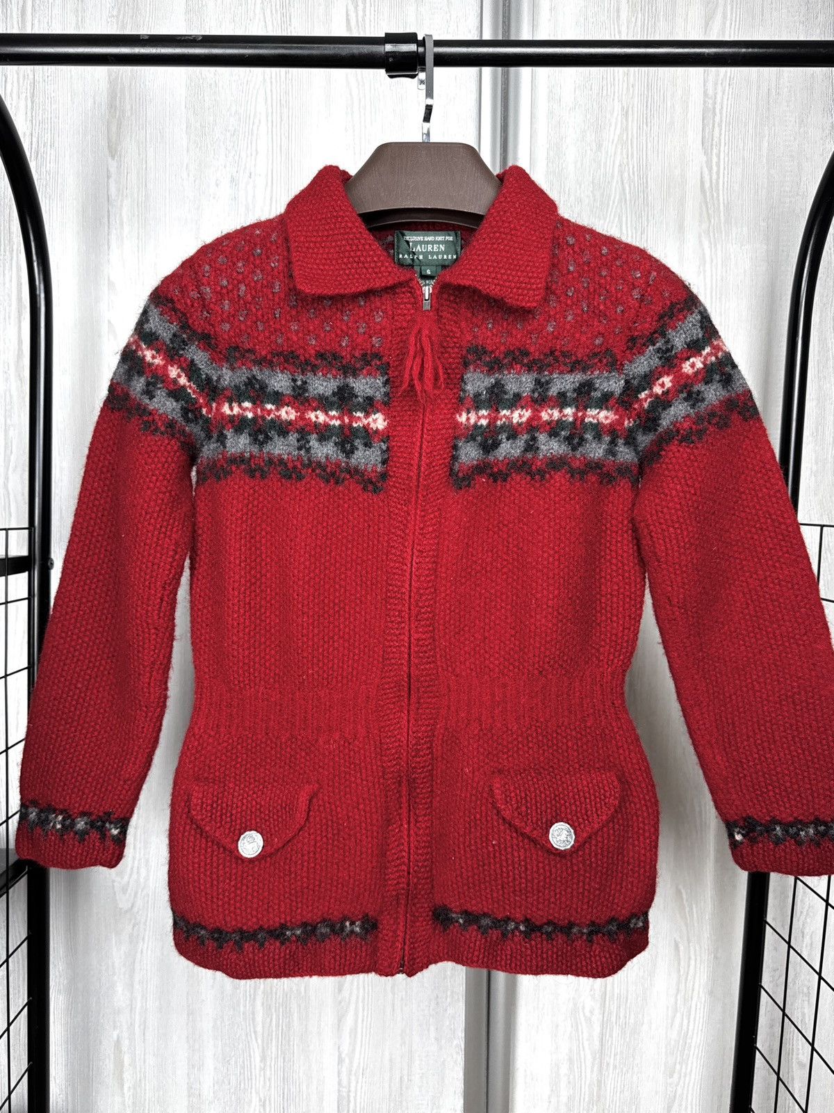 Lauren Ralph Lauren Ralph Lauren Sweater Cardigan Exclusive Hand Knit Fair Isle Size S / US 4 / IT 40 - 2 Thumbnail