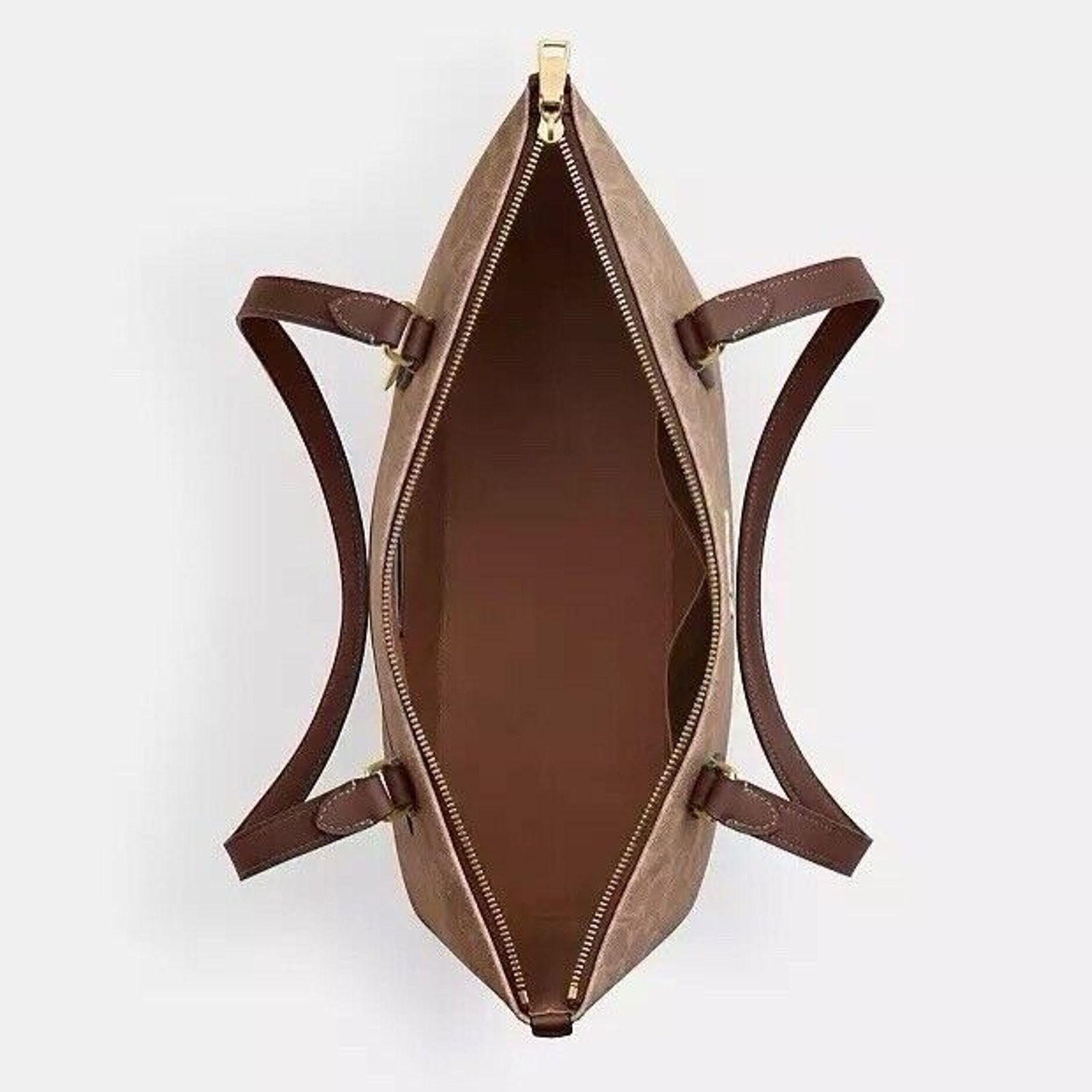 Coach NWT Coach Gallery Tote Bag Canvas CW381 Gold /Tan/Brown Size ONE SIZE - 6 Thumbnail