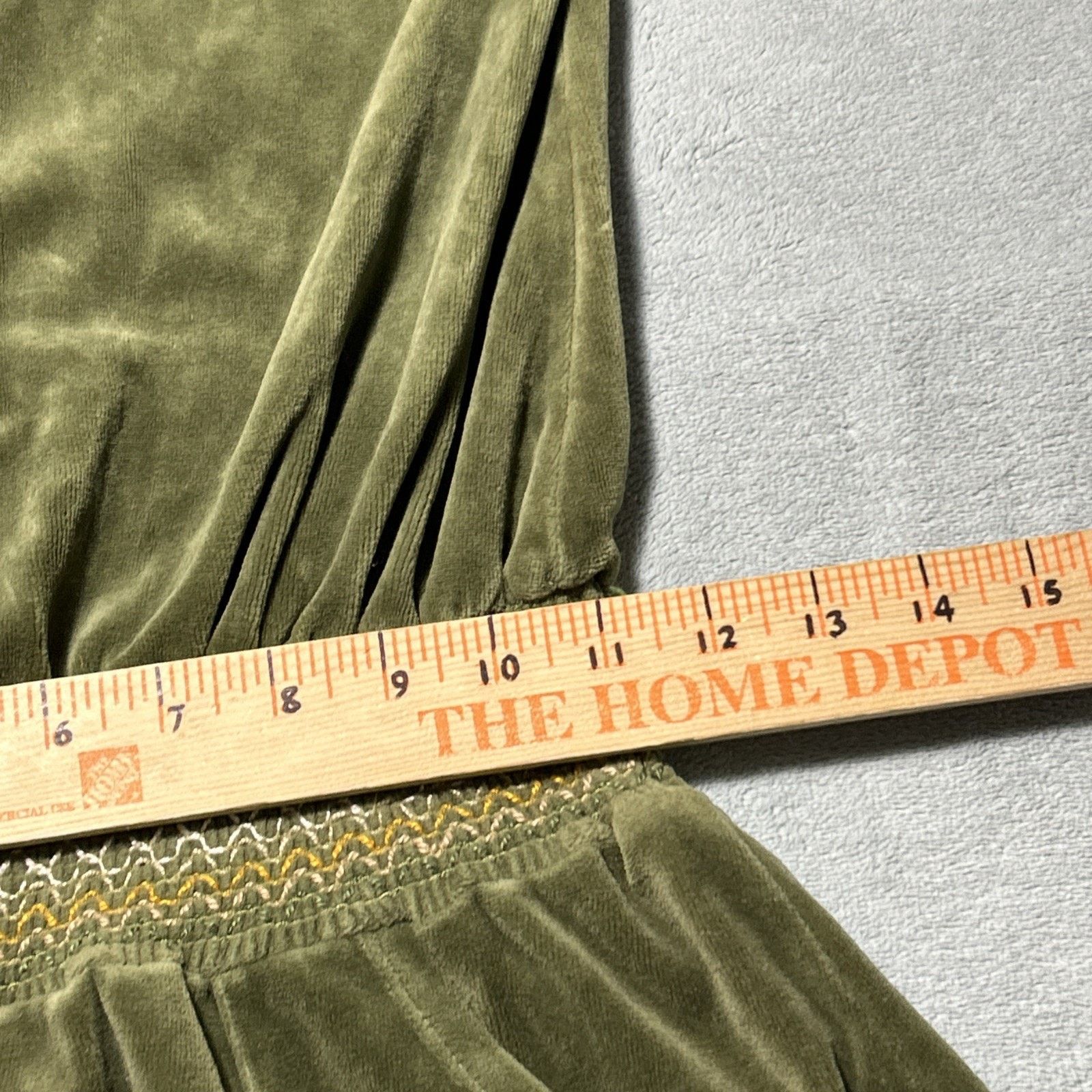 Mossimo Peplum Top Velour Dress Skirt One Piece Womens Medium Green Size 22" - 13 Thumbnail