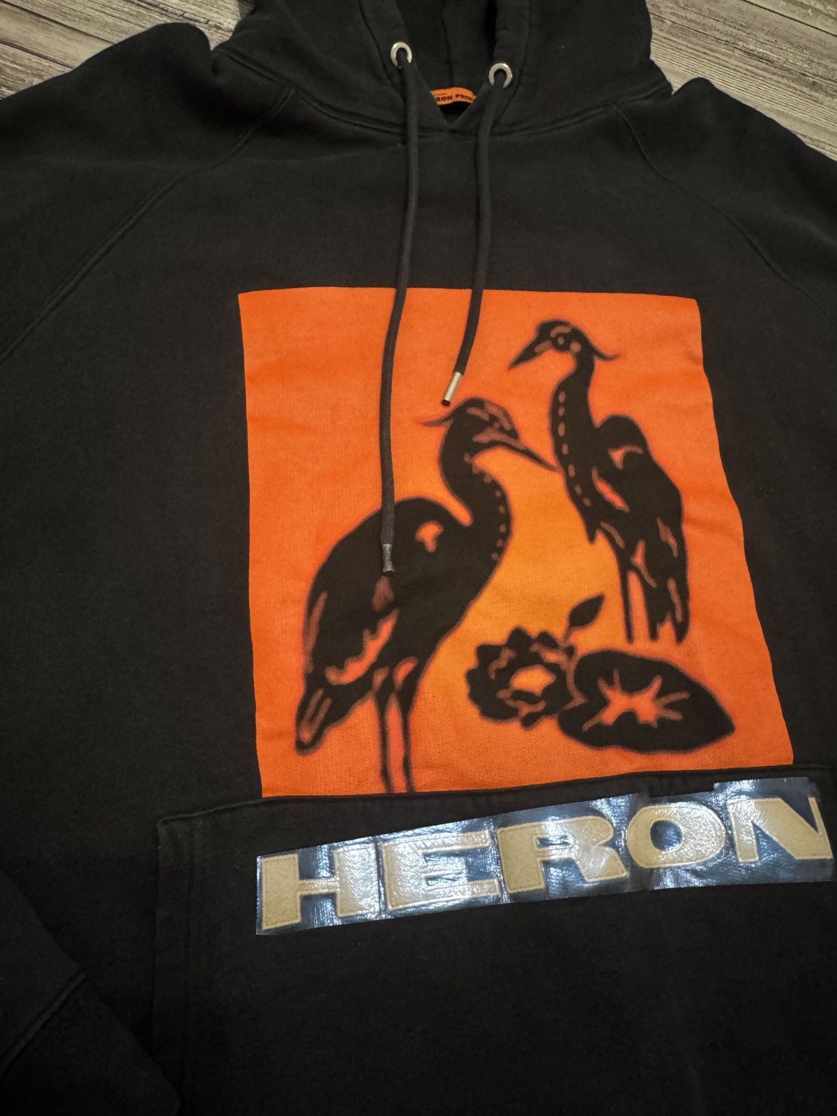 Heron Preston Heron Preston Crane Hoodie Black Orange Logo XL Faded Size US XL / EU 56 / 4 - 5 Thumbnail