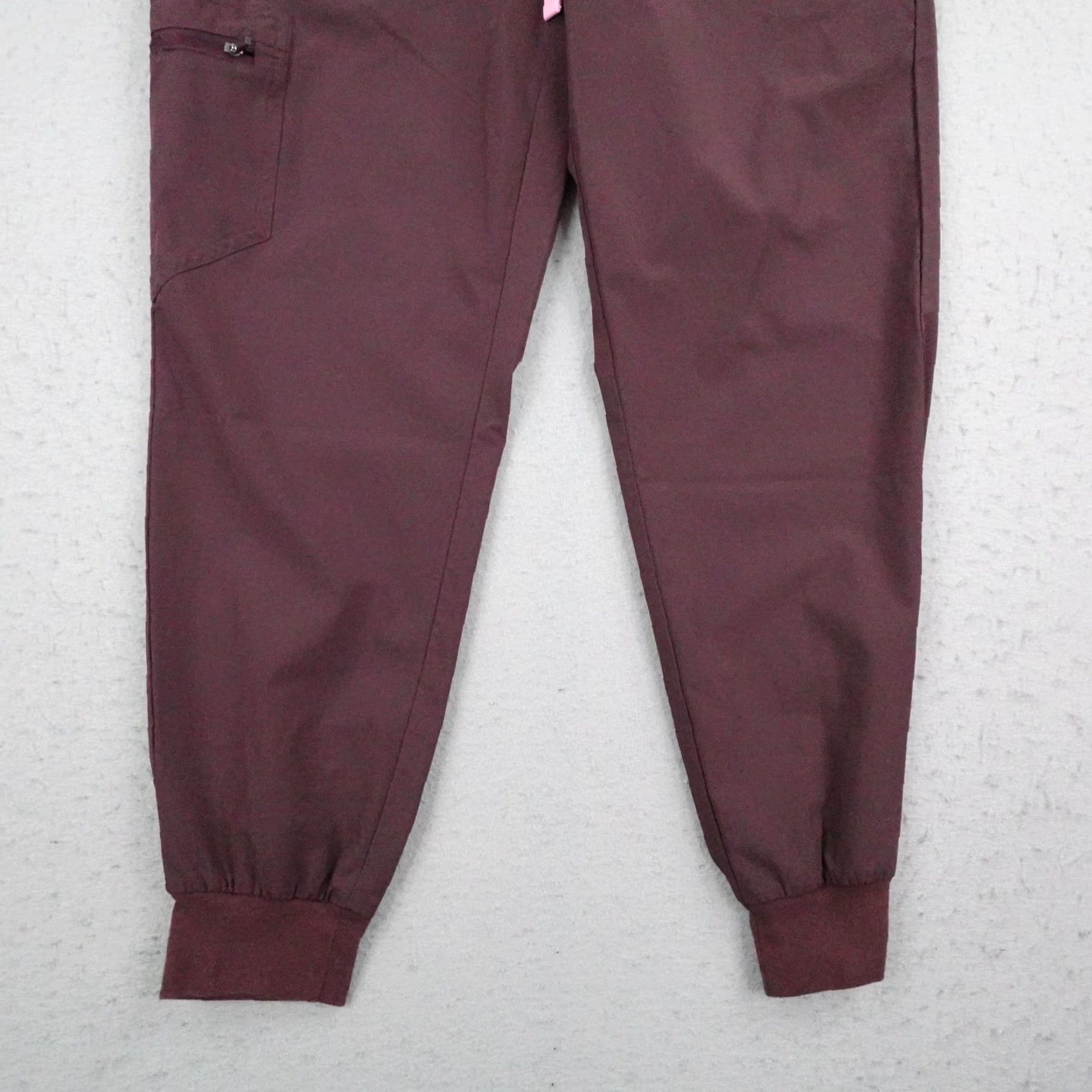 Vintage FIGS Pants Womens Medium Burgundy Zamora FREEx Jogger Scrub Bottoms Nurse Taper Size 32" / US 10 / IT 46 - 3 Thumbnail