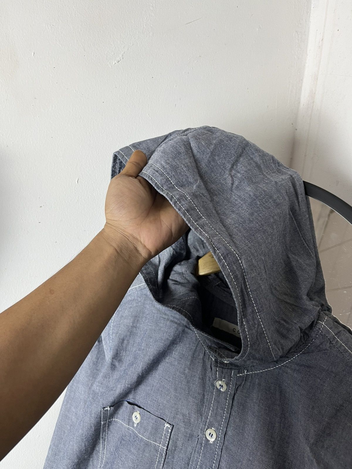 Japanese Brand Delete today🔥coen double pocket button shirt hooded /cdg/ Size US M / EU 48-50 / 2 - 4 Thumbnail