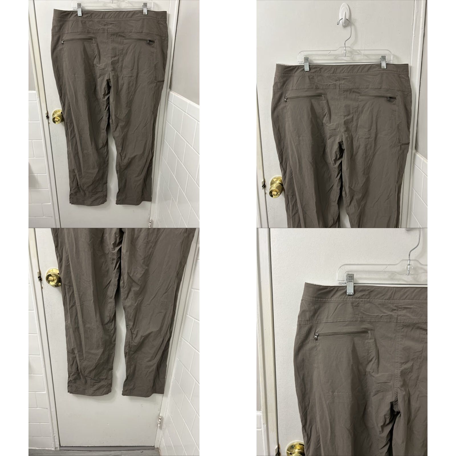 Vintage LL Bean Comfort Trail Pants Womens Regular Size 20x32 Brown Nylon Spandex Stretch Pockets Travel Casual Workwear NWT Size 42" / US 20 - 8 Thumbnail