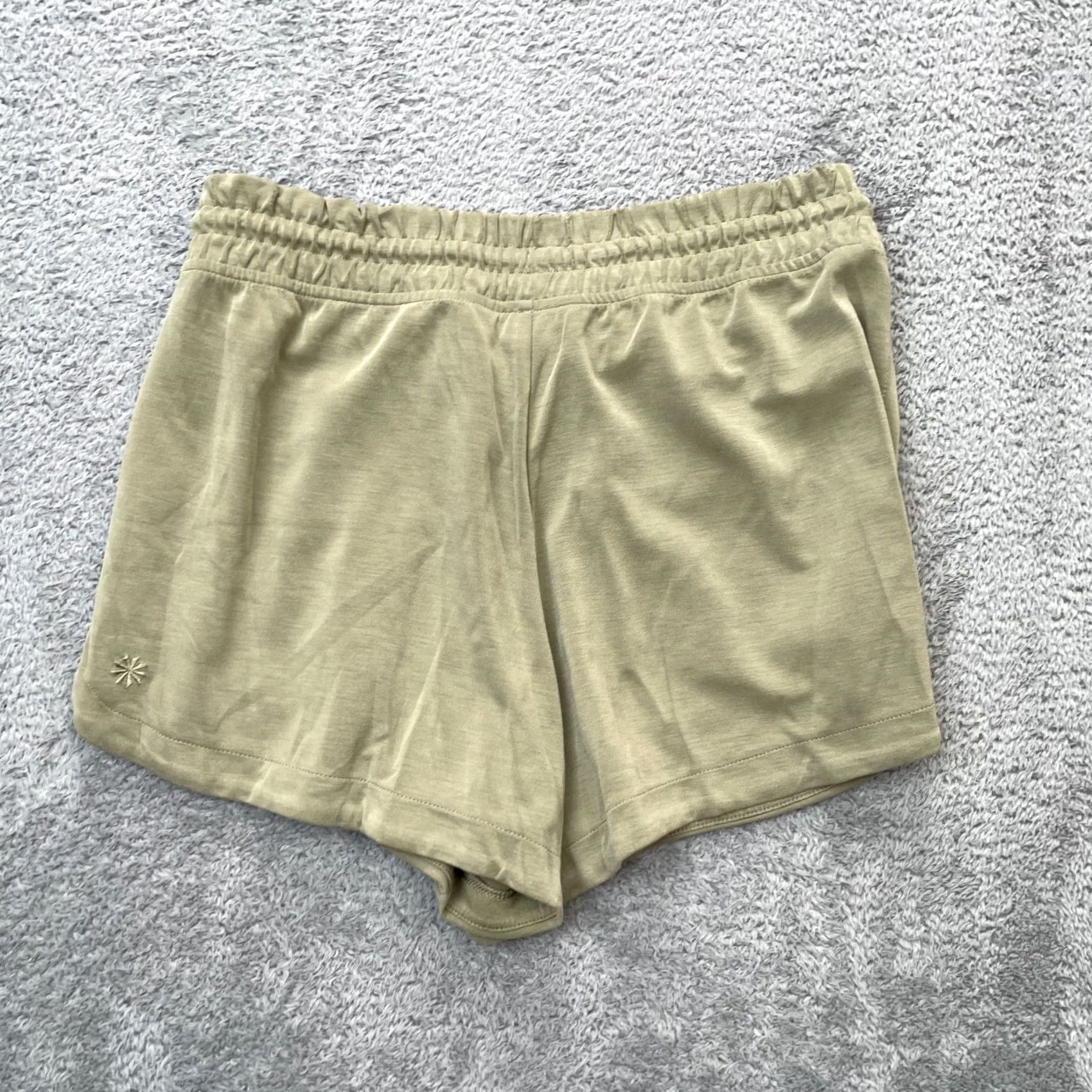 Athleta Athleta Shorts Womens M Green Running Stretch Logo Drawstring Athleisure Size 32" / US 10 / IT 46 - 2 Thumbnail