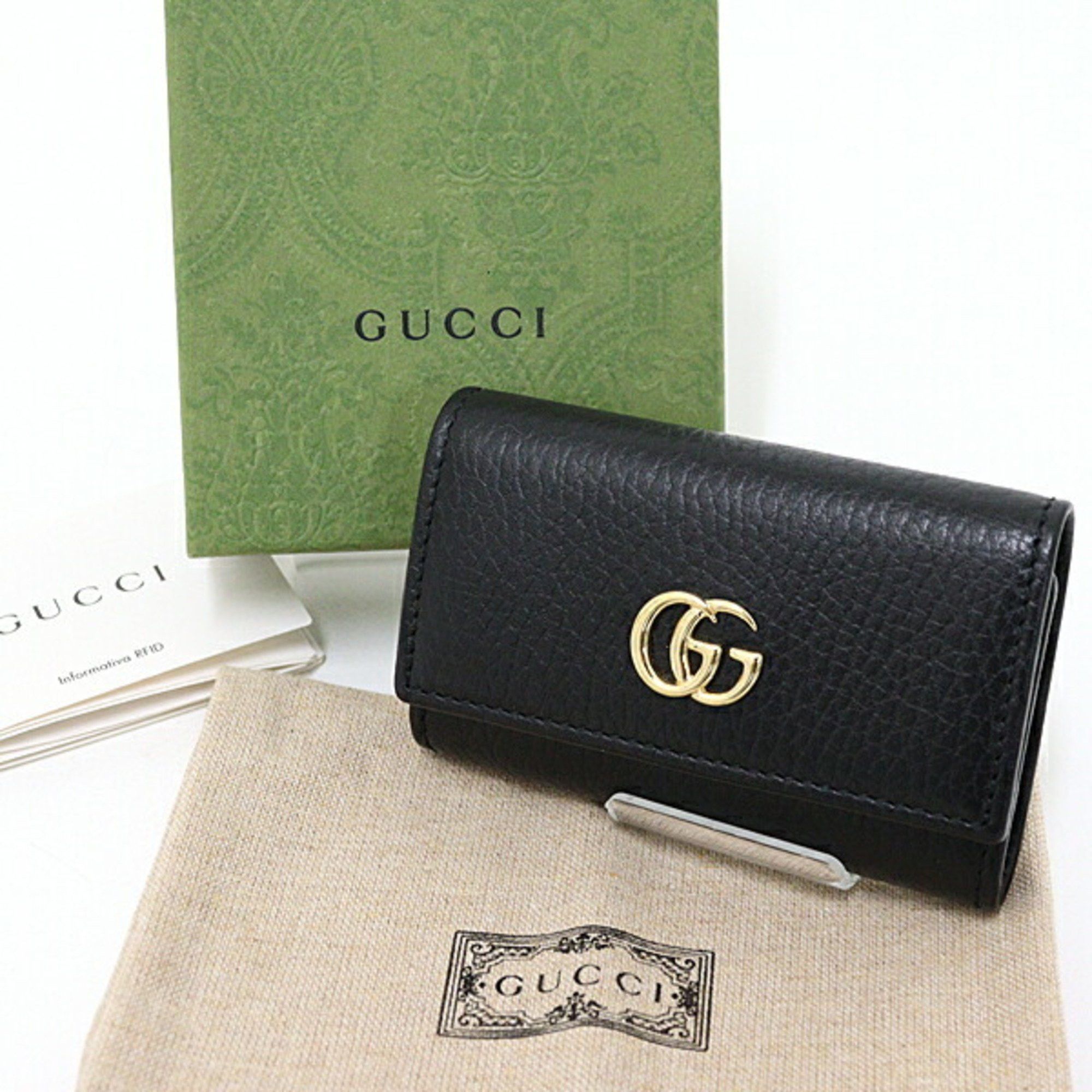 GUCCI GG Marmont 6-Key Case 456118 Black