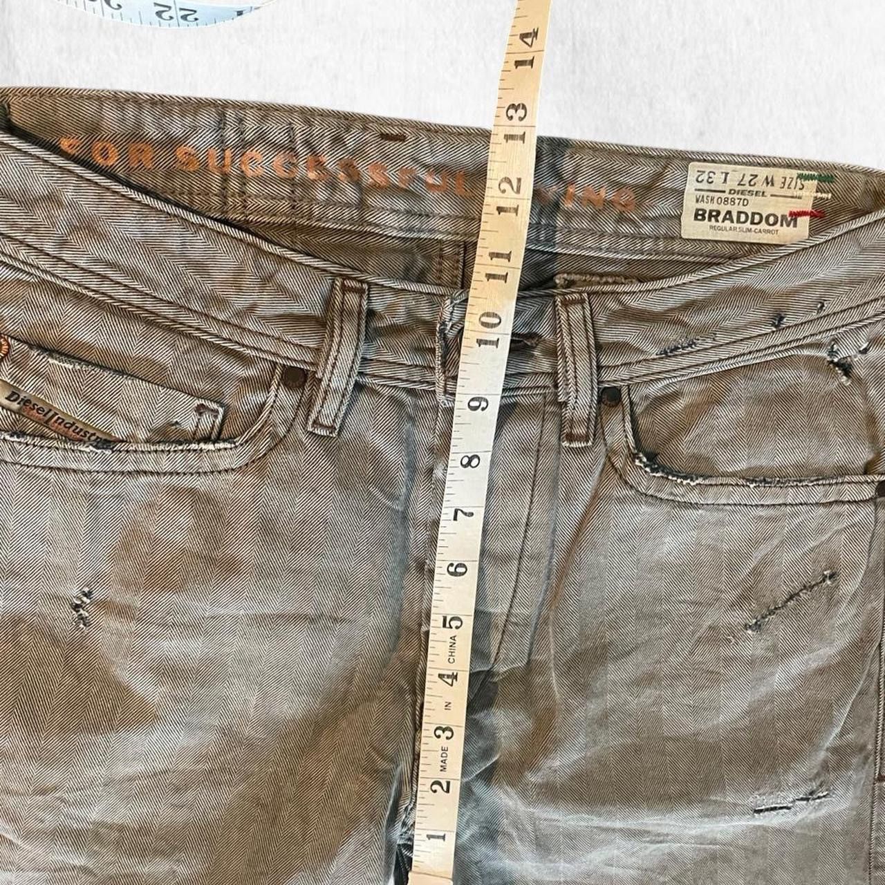 Diesel Diesel Deadstock BRADDOM 27x32 distressed pinstriped tan Size US 27 - 6 Thumbnail