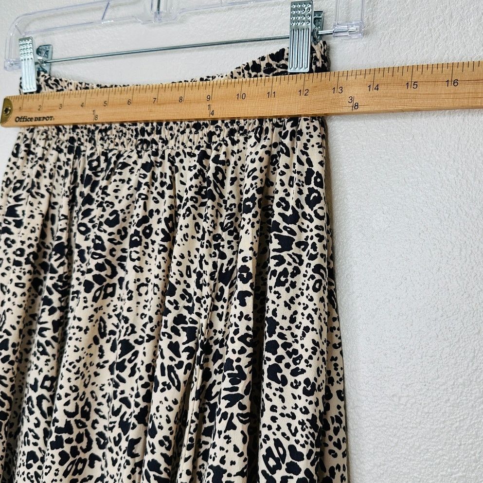 Other Lusana Tan & Black Cheetah Print Elastic Saasha Skirt S Size 27" / US 4 / IT 40 - 7 Thumbnail