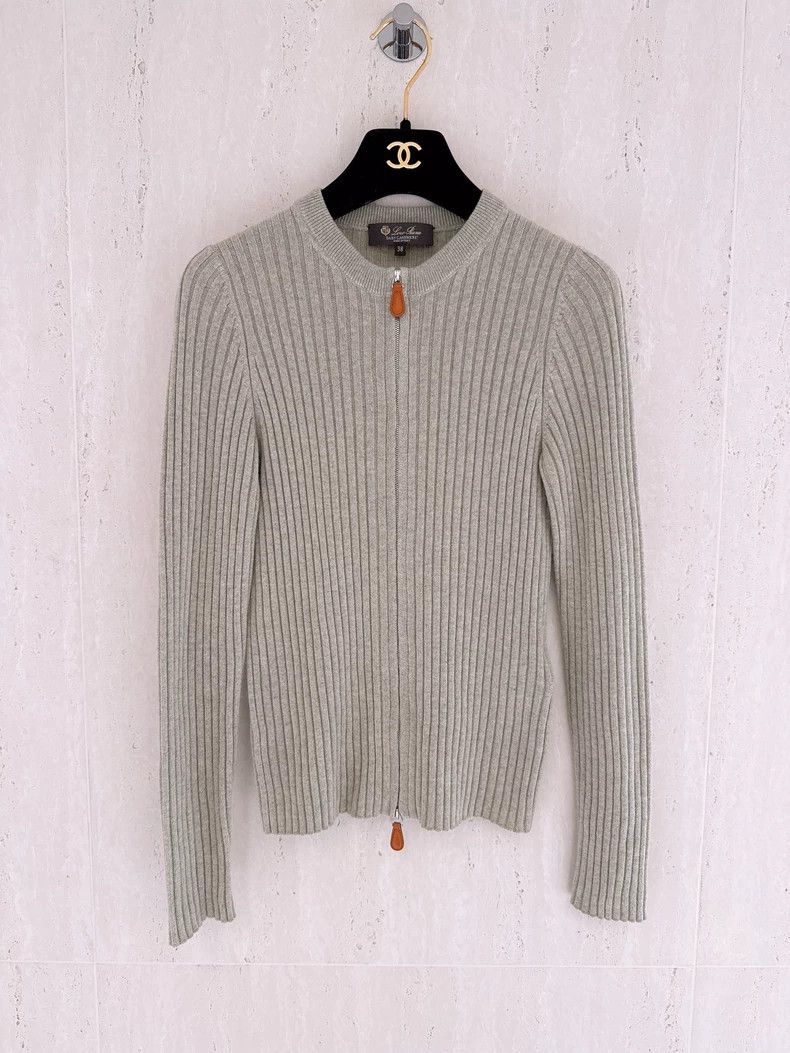 Loro Piana LORO PIANA Small cashmere knit jacket Size S / US 4 / IT 40 - 1 Thumbnail
