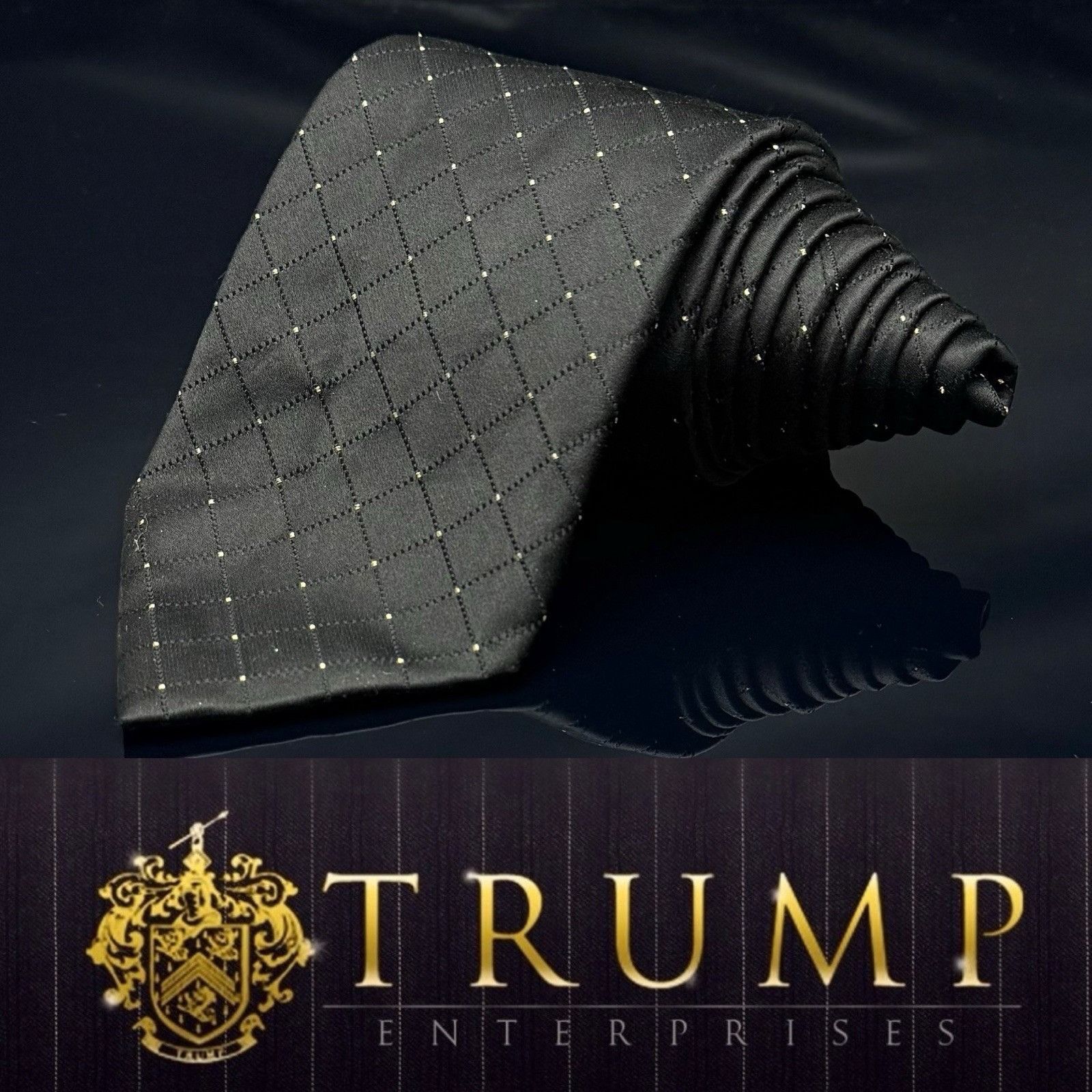 Donald Trump Donald J Trump Signature Collection Black White Dot Tie 60" Size ONE SIZE - 1 Thumbnail