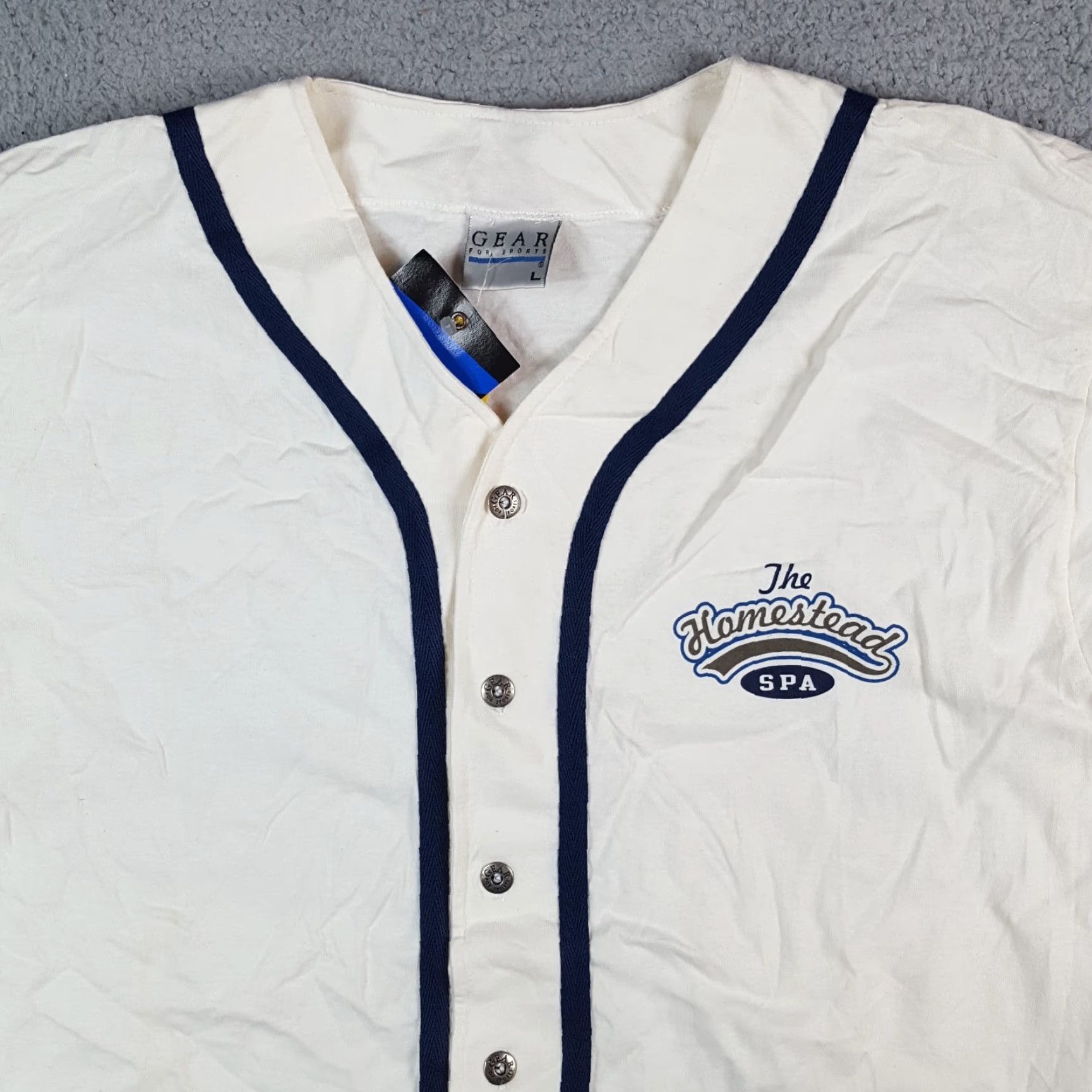 Vintage GEAR FOR SPORTS Hot Springs Homestead Spa Retro Baseball Jersey Shirt L White Cotton Button-Up Collared Size US L / EU 52-54 / 3 - 2 Thumbnail