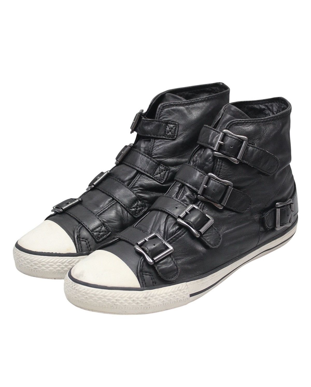 2000S ASH VIRGIN BUCKLE HIGH-TOP SNEAKERS