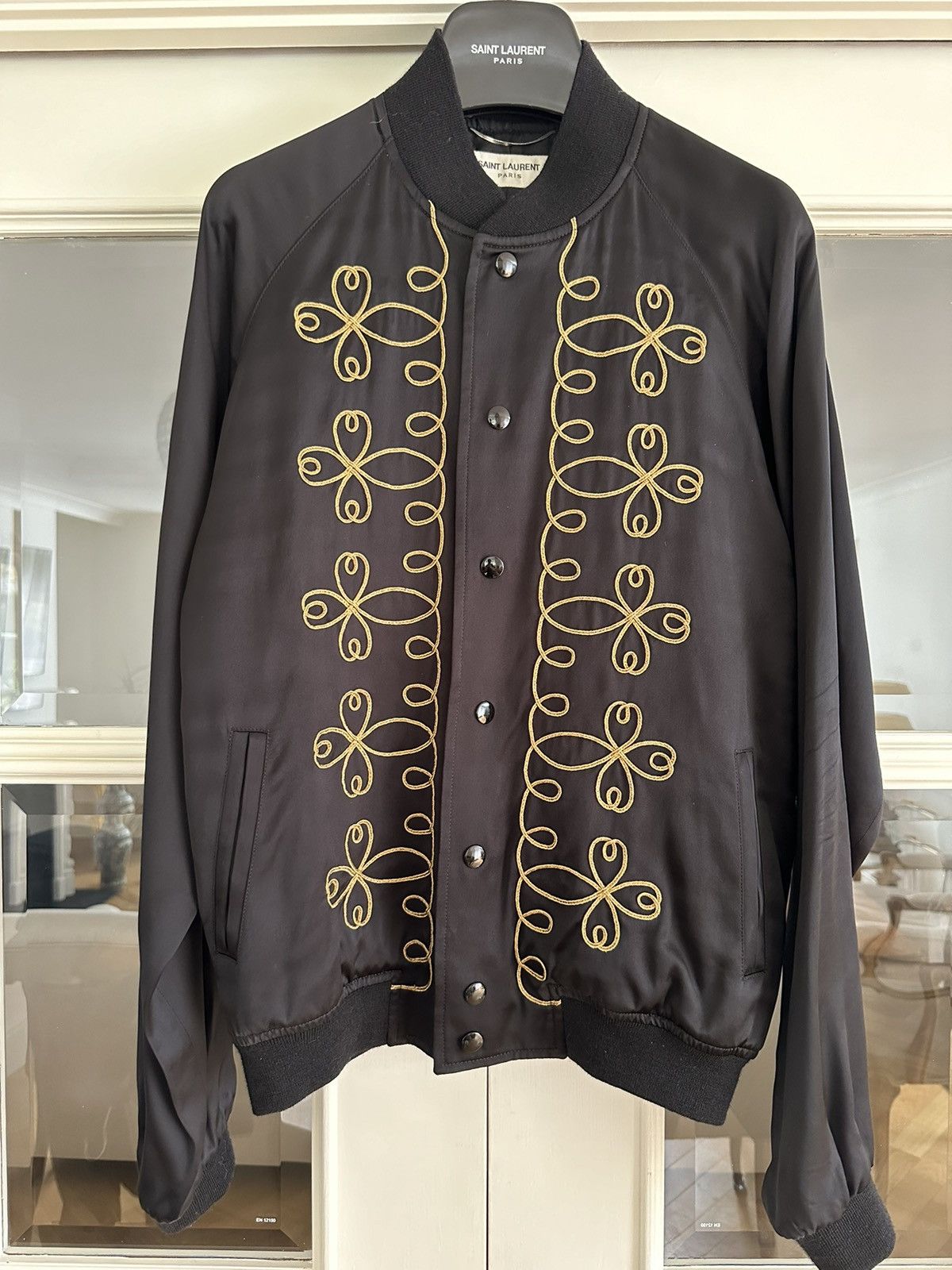 Saint Laurent Paris Officer SS15 Runway Satin Jacket Hedi Slimane Size US M / EU 48-50 / 2 - 1 Thumbnail