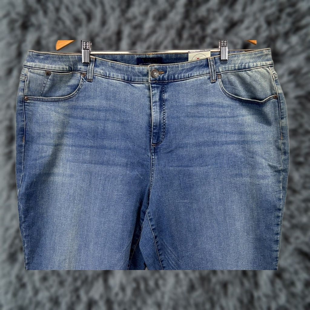 Talbots Talbots Simply Flattering Jegging Crop Jeans Womens 24W Plus Blue Stretch Denim 5-Pocket | High Rise Size 42" / US 20 - 1 Thumbnail