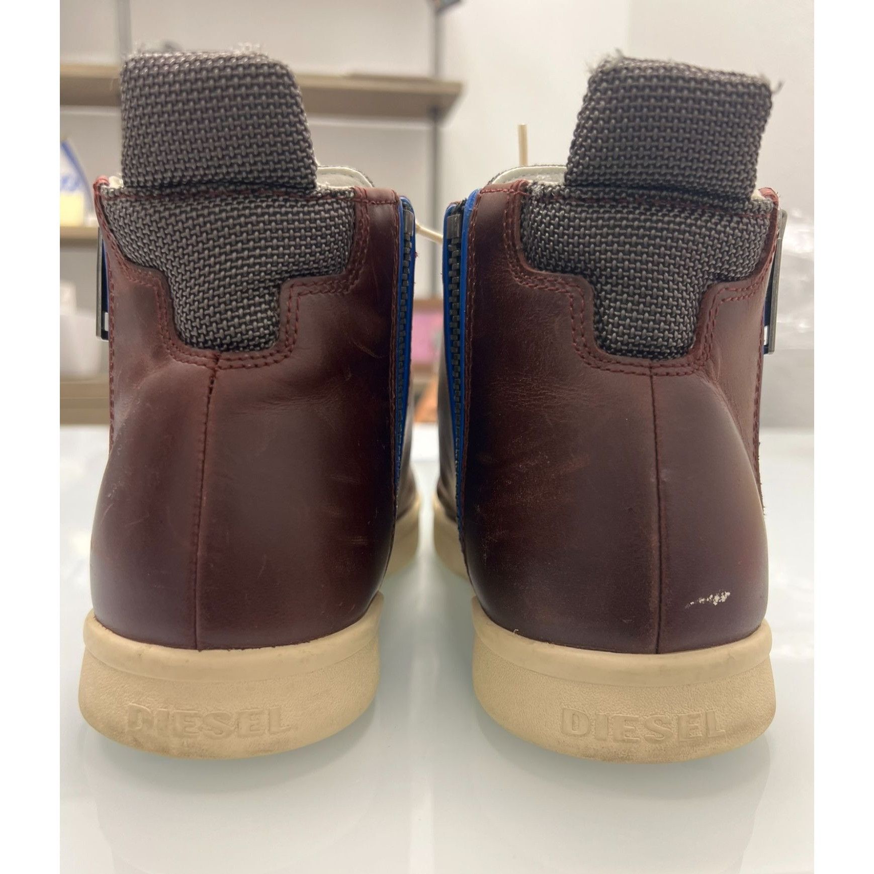 Diesel Diesel Men's US 8.5 S-Nentish High-Top Leather Sneakers Bur Size US 8.5 / EU 41-42 - 7 Thumbnail