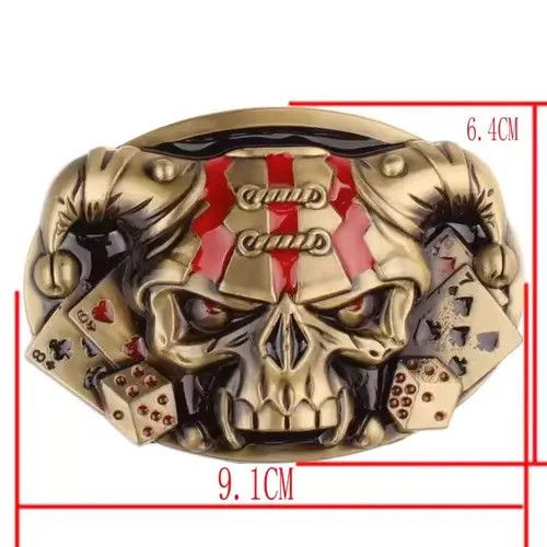 Designer Skull Vintage Belt Riveted Belts Menswear Accessories Size ONE SIZE - 4 Thumbnail