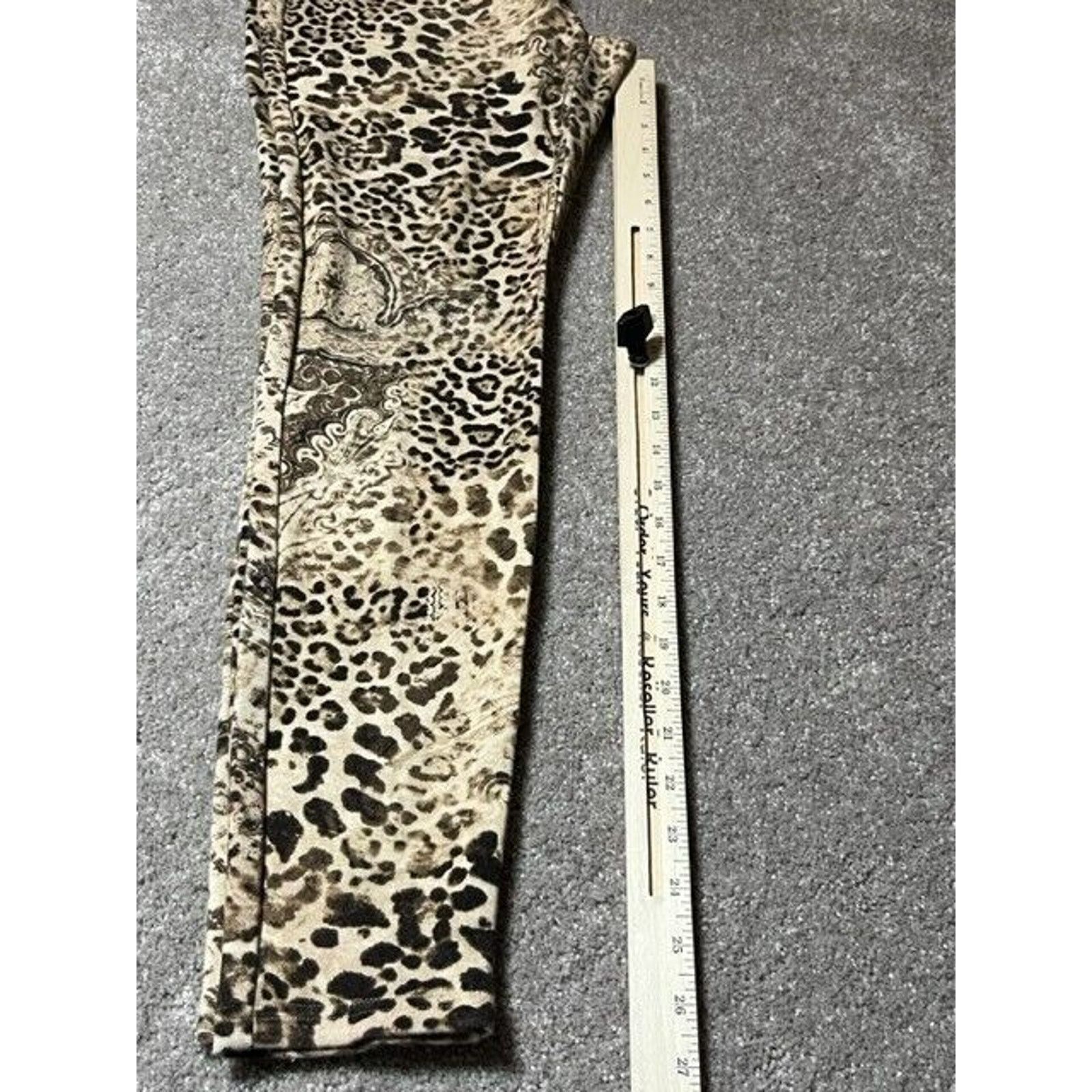 Chicos Chico's Leggings Womens Size 1 Brown Leopard Print Ponte Size 29" - 8 Thumbnail