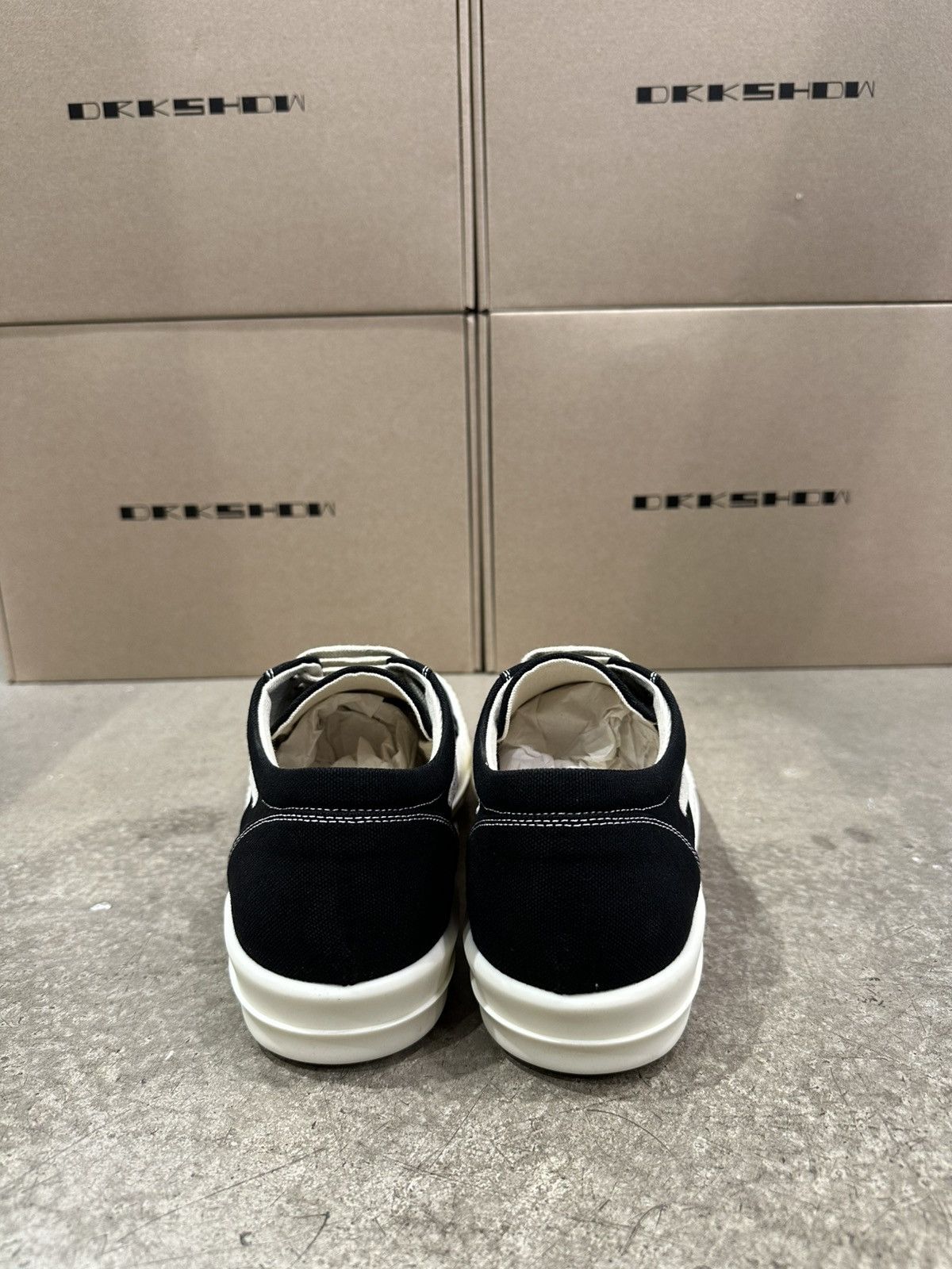 Rick Owens Drkshdw RICK OWENS - DRKSHDW Vintage Sneaker Black/Milk Size US 12 / EU 45 - 4 Thumbnail