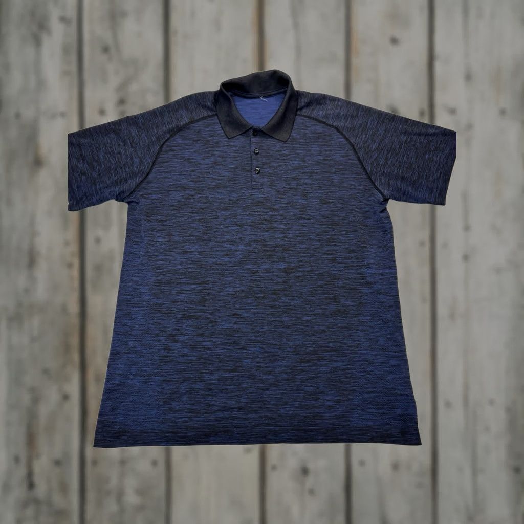 Lululemon Lululemon Metal Vent Tech Short Sleeve Button Golf Polo Shirt Men's XL Blue Size US XL / EU 56 / 4 - 1 Thumbnail