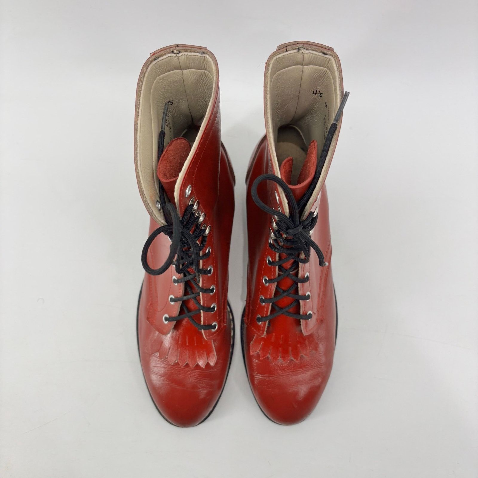 Vintage Laredo Red Cowboy Women 6 Boots Kiltie Roper Lace Up Western Size US 6 / IT 36 - 9 Thumbnail