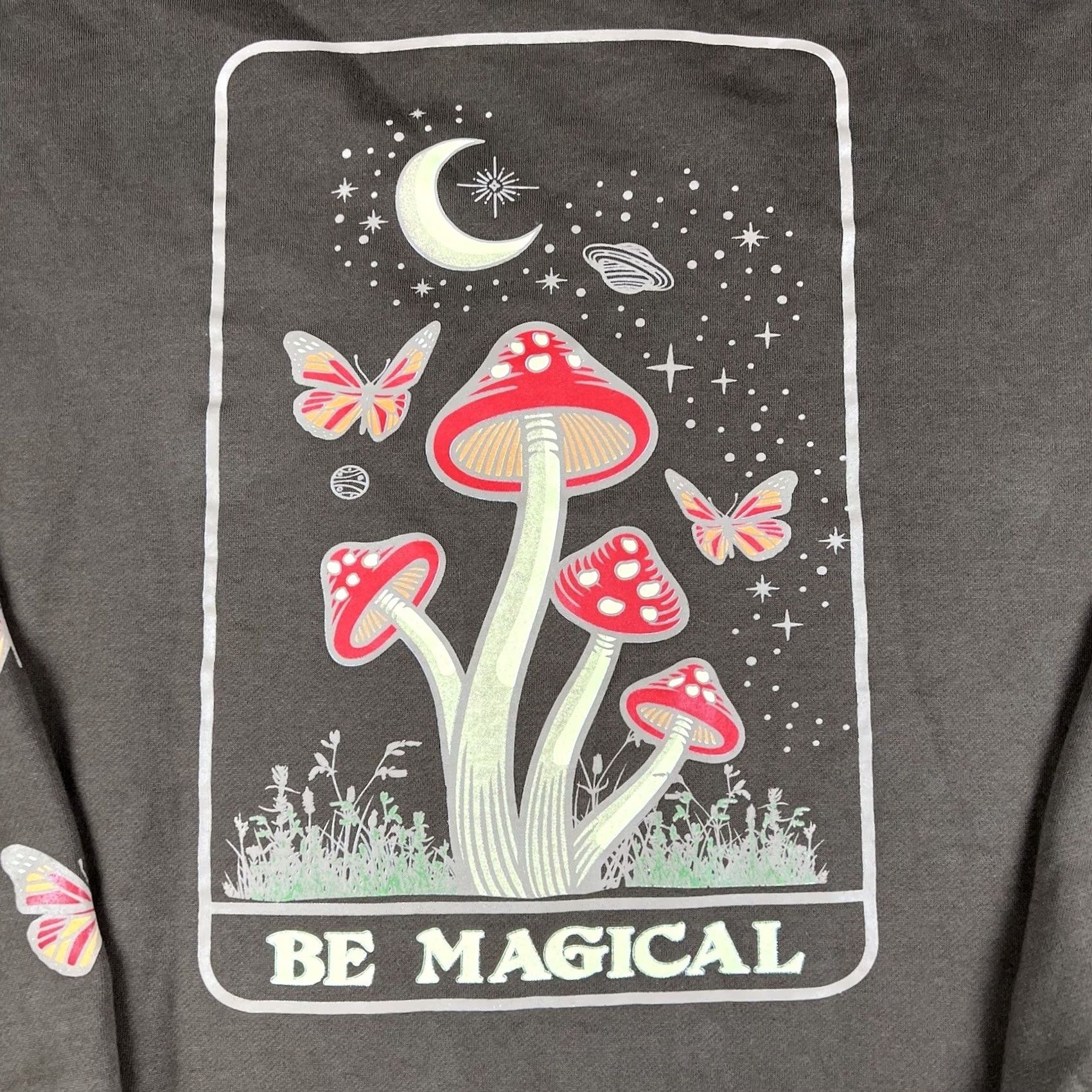 Gloverall Obsessive Love Sweatshirt Womens Large Brown All Over Graphic Crewneck Long Mushrooms Shrooms Trippy Oversized Bohemian Magical Size L / US 10 / IT 46 - 5 Thumbnail