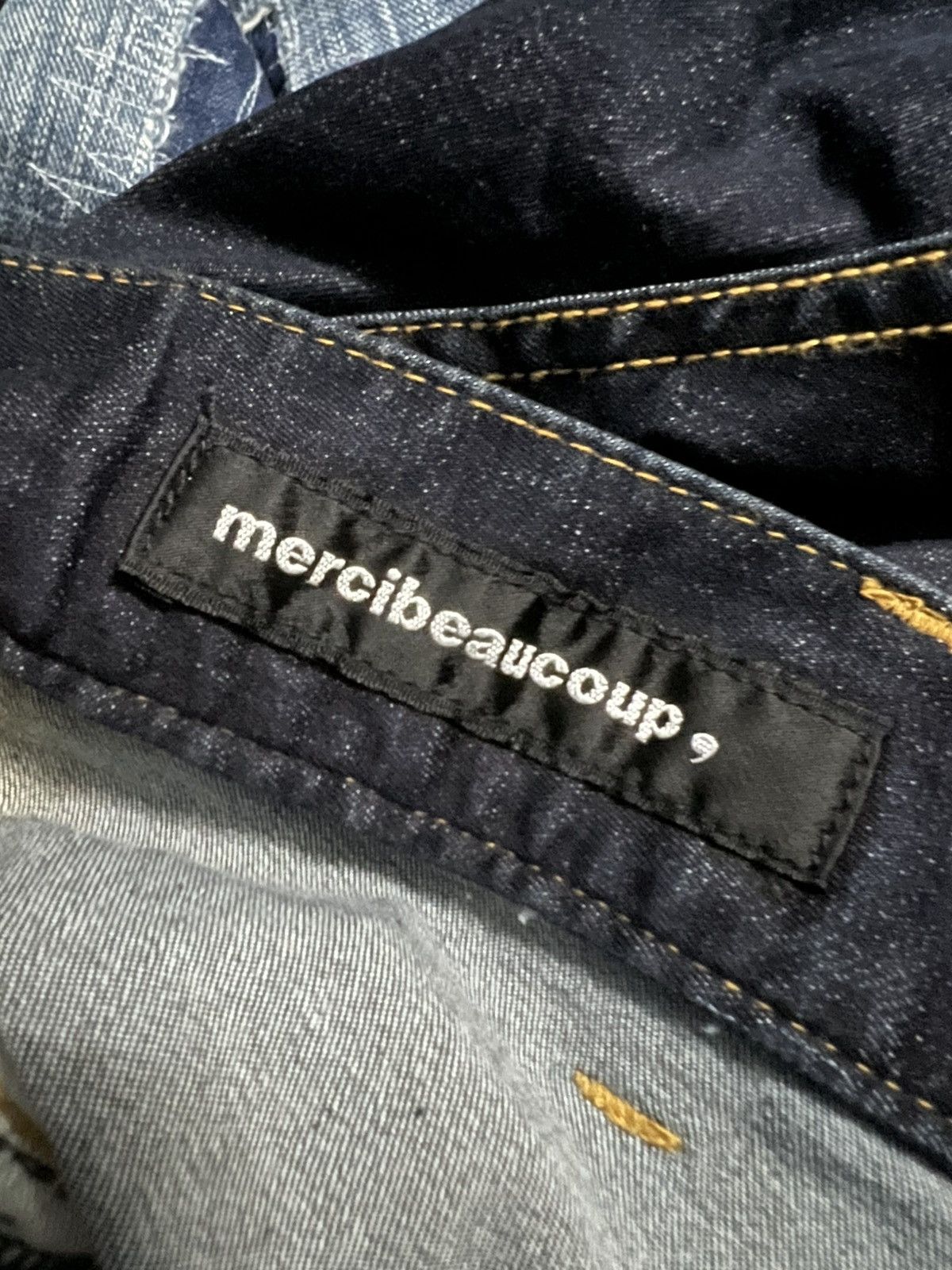 Issey Miyake Mercibeaucoup Stretchable Denim Drop Crotch Jeans Size US 31 - 18 Thumbnail