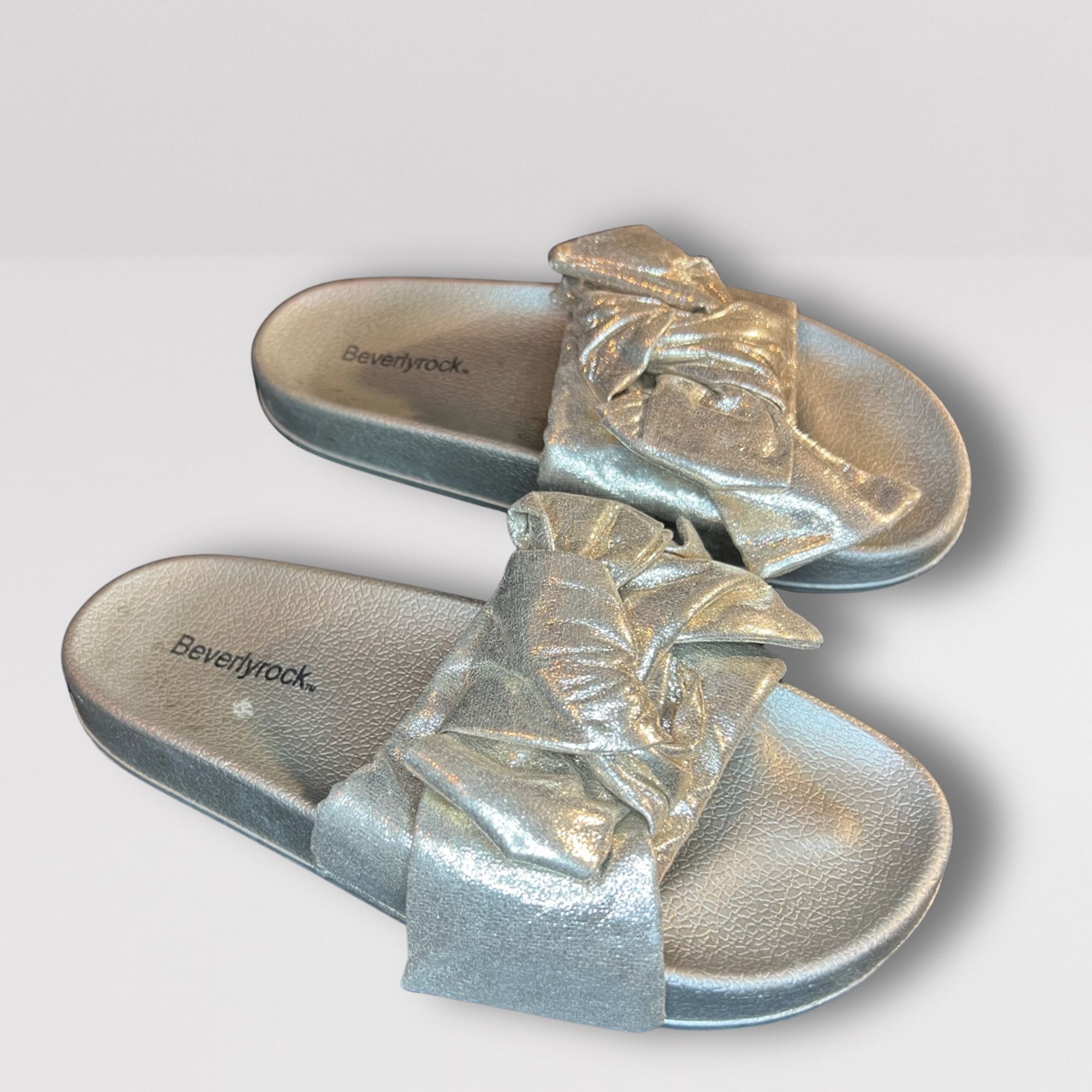 Other Beverly Rock Womens Metallic Silver Twist Slide Sandals Size Size US 7.5 / IT 37.5 - 4 Thumbnail