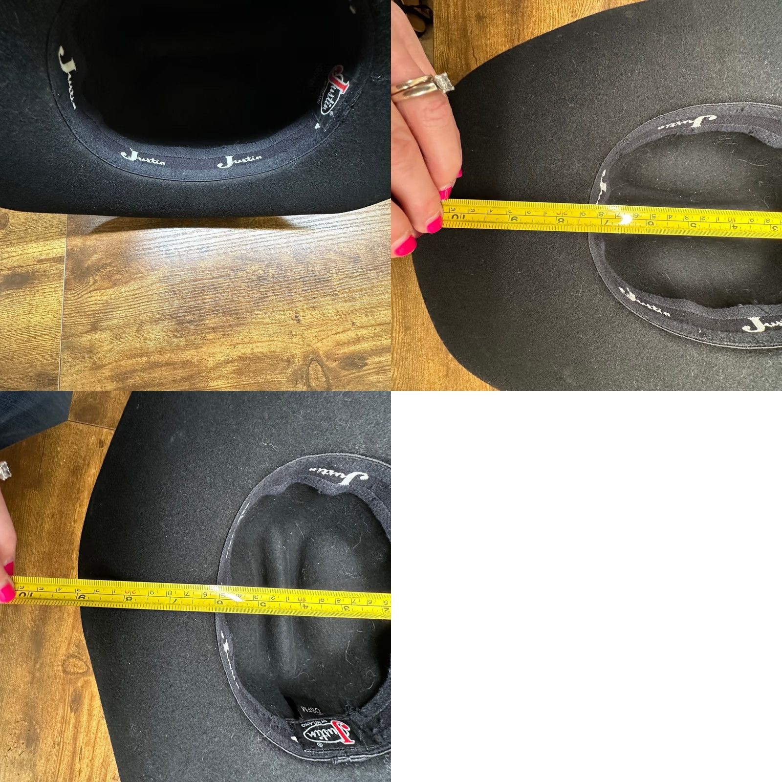 FELT Justin by Milano Cowboy Hat Black Felt Crease Wide Brim OSFM Mens Size ONE SIZE - 8 Thumbnail