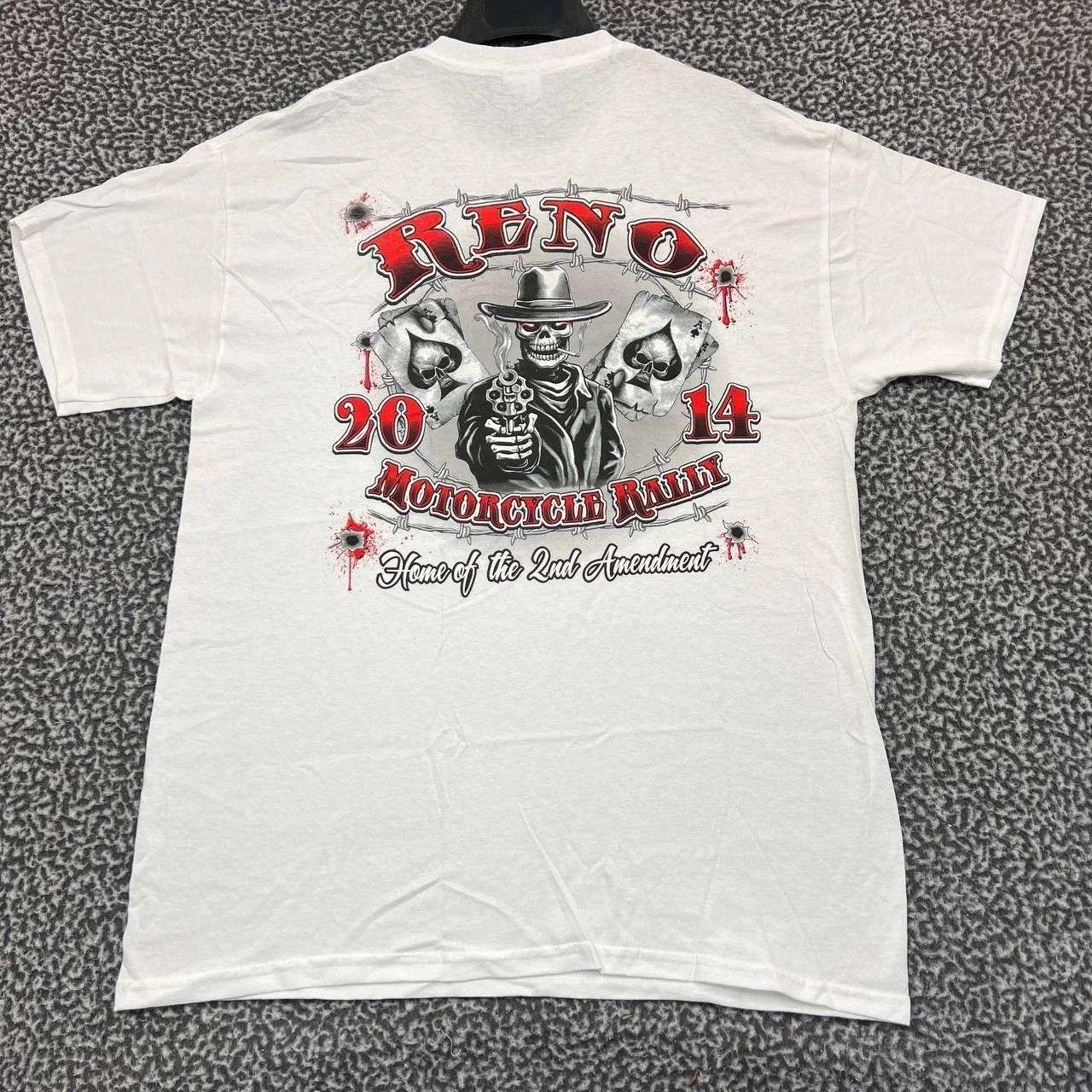 Other Vintage Reno Motorcycle Rally Shirt Men L Short Sleeve New Size US L / EU 52-54 / 3 - 1 Thumbnail