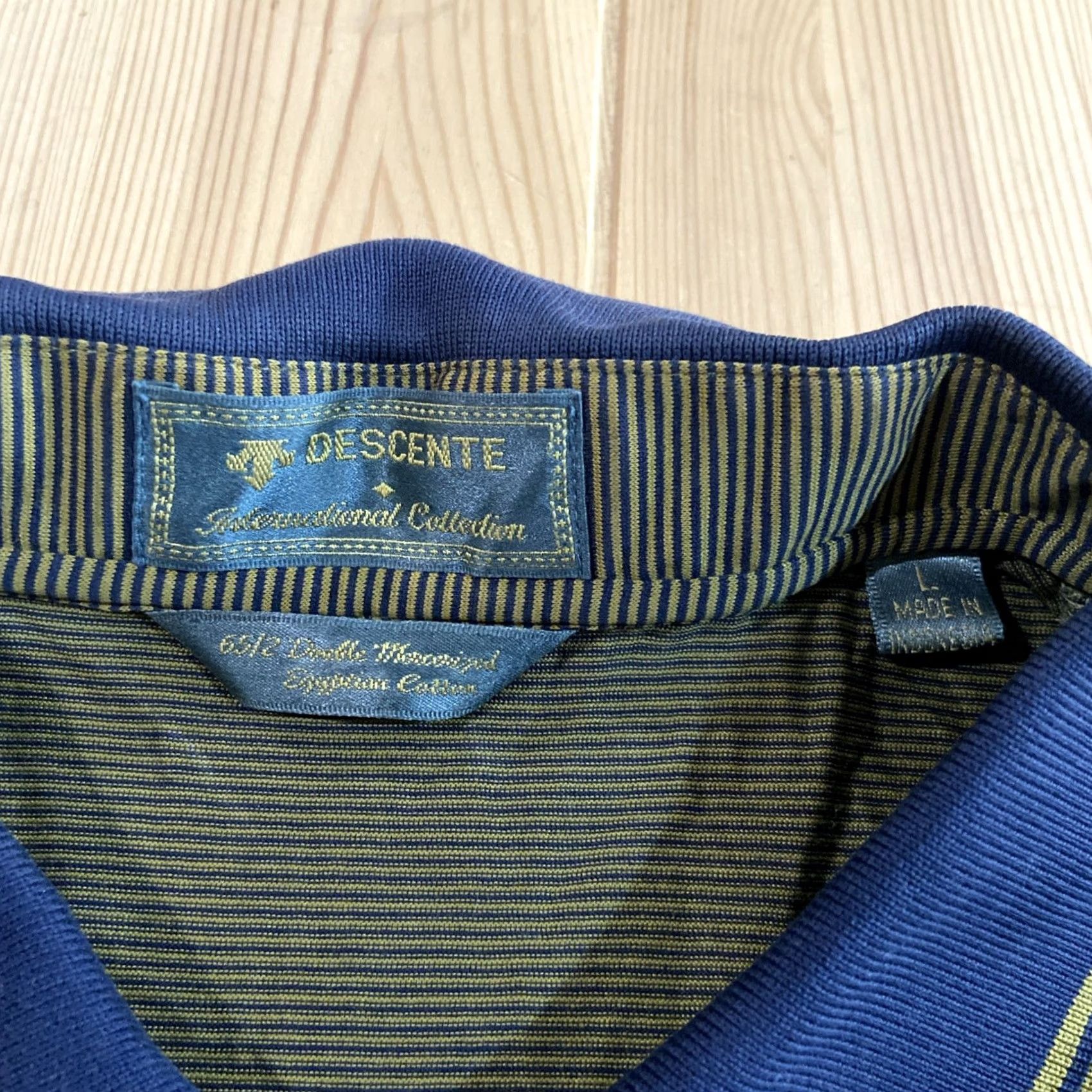 Vintage VINTAGE Descente Polo Shirt Men Large 100% Cotton Striped Golf Castle Pines Size US L / EU 52-54 / 3 - 5 Thumbnail