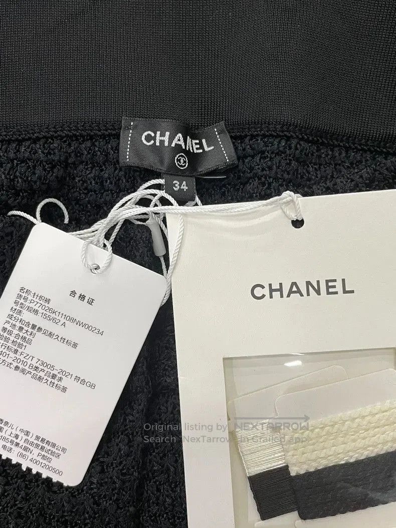 Chanel Chanel 24P Black White Knit Pants. Size US 34 / EU 50 - 4 Thumbnail