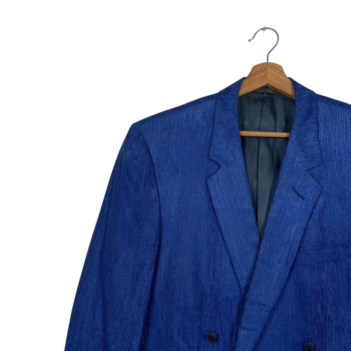 Versace Vintage Blue Gianni Versace Double Breasted Wool Jacket Size US S / EU 44-46 / 1 - 6 Thumbnail