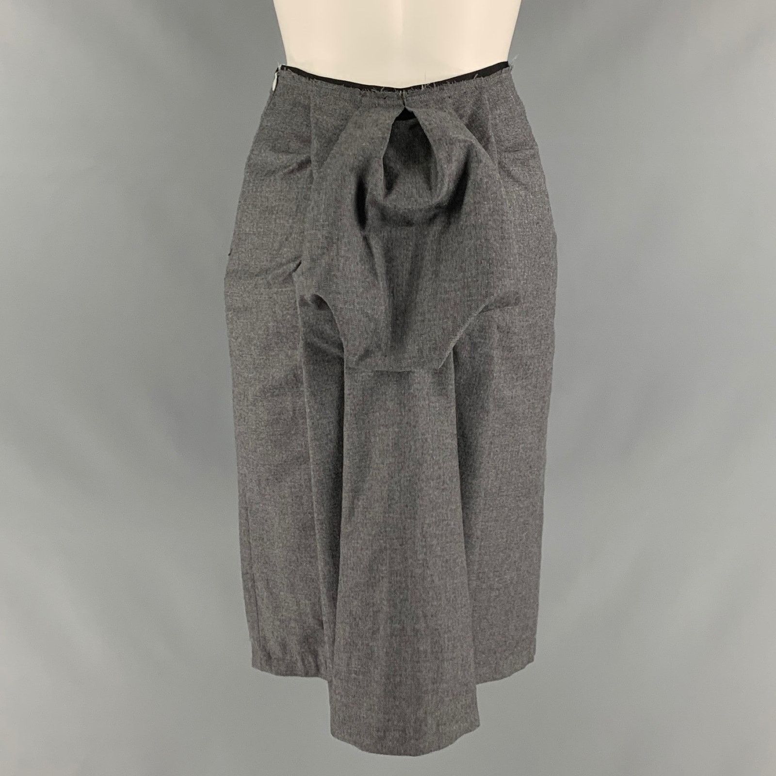 Other TSUNODA 0 Grey Wool Polyester Pleated Pencil Mid-Calf Skirt Size 25" / US 0 / IT 36 - 3 Thumbnail