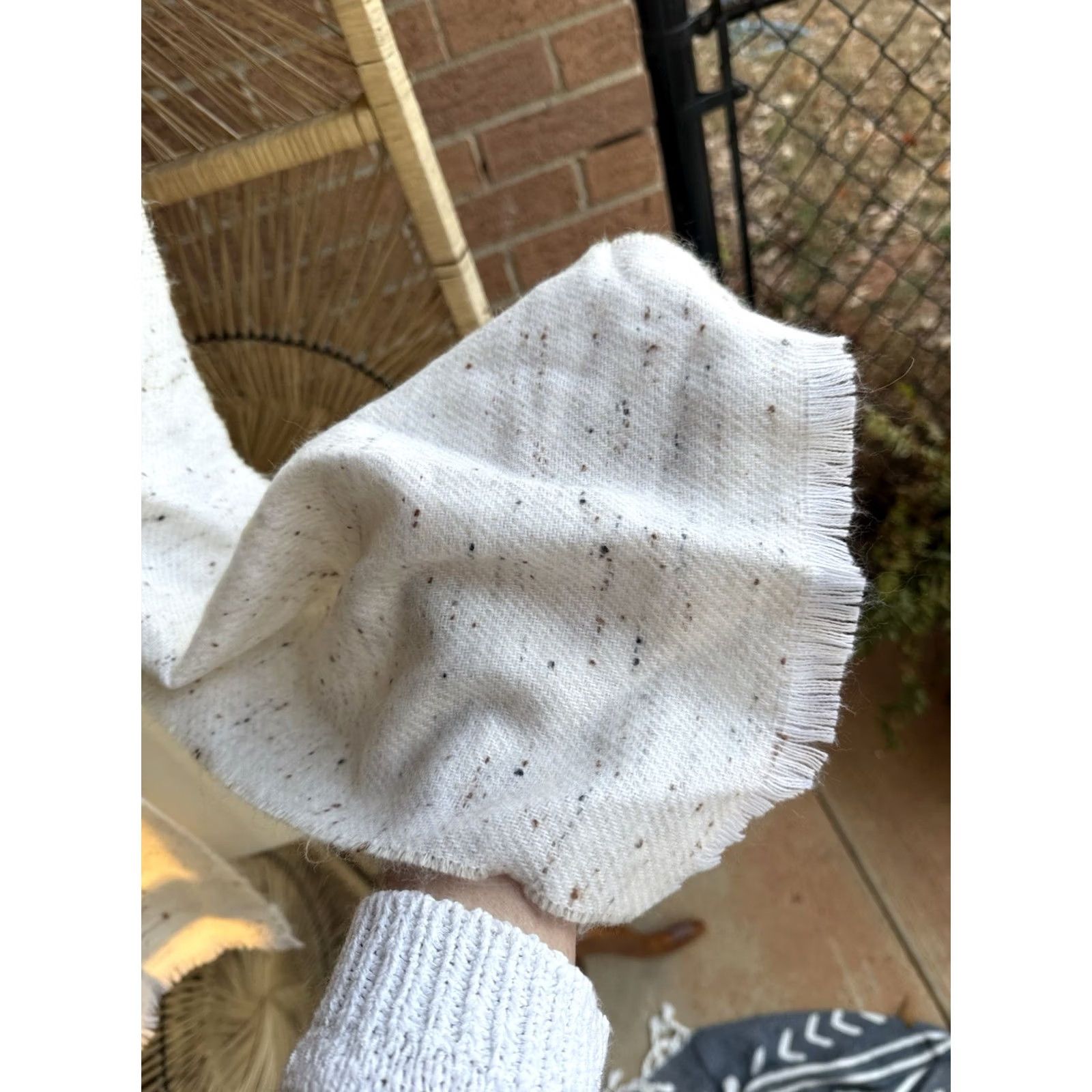 Paco Rabanne Paco Rabanne Scarf White Speckled Women Size ONE SIZE - 4 Thumbnail