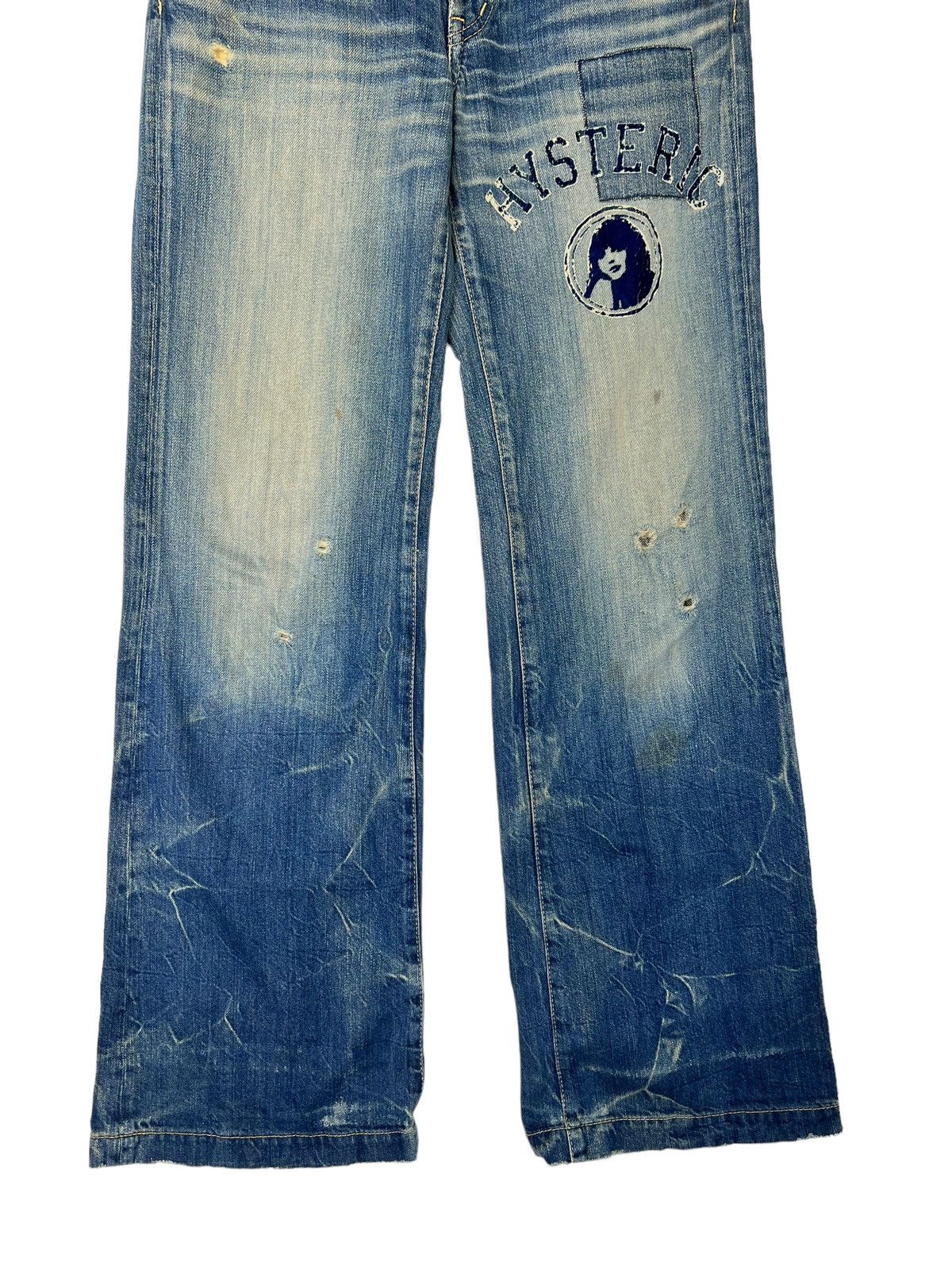 Hysteric Glamour 🔥 HYSTERIC GLAMOUR FLARE BLEACH WASH BOOTCUT Size US 30 / EU 46 - 6 Thumbnail
