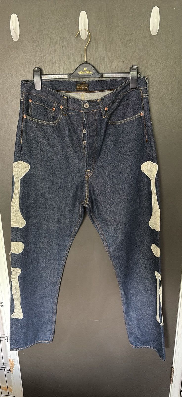 Kapital Kapital Okagilly 12.5 Oz Denim “skeleton” jeans Size US 34 / EU 50 - 1 Thumbnail